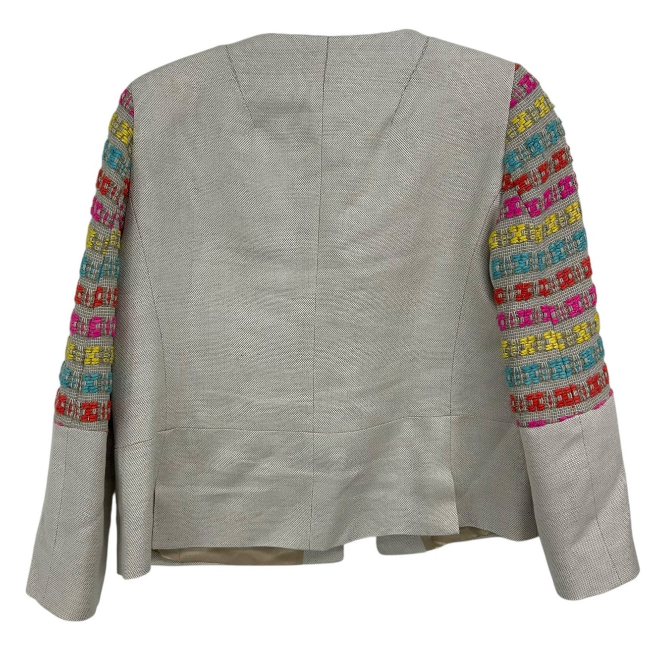 Vilagallo Multicolor Embroidered Front Clasp Lined Jacket Womens 44 / US 12