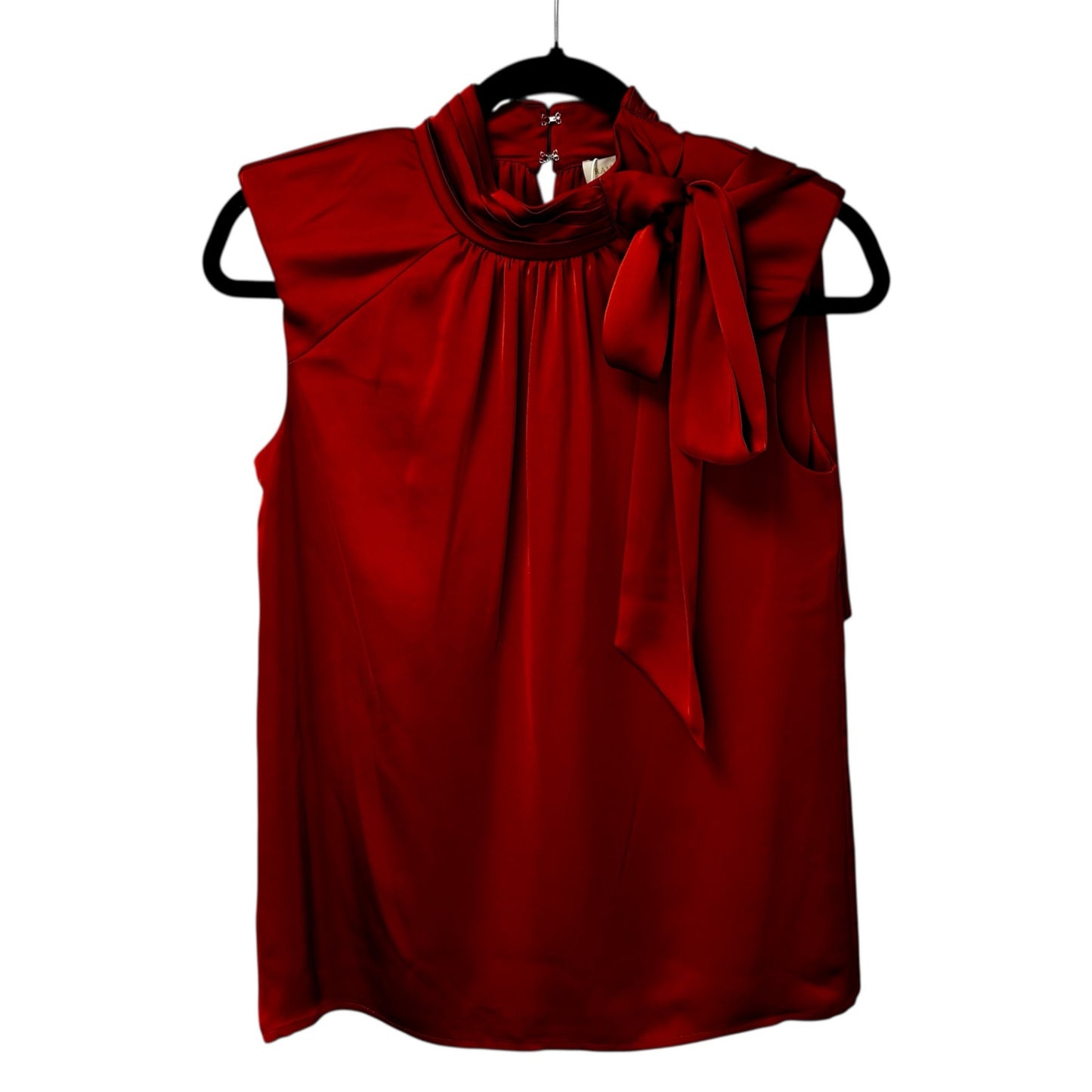 NWT Ramy Brook in Clay Red Sleeveless Mock Tie Neck Aviva Top Womens X-Small