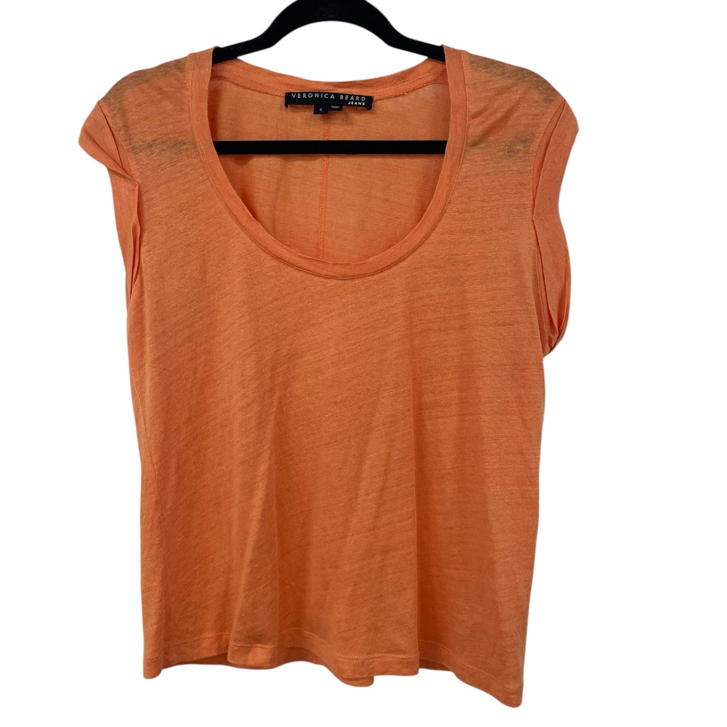 Veronica Beard Jeans 100% Linen Arion Muscle T Shirt Orange Womens Small