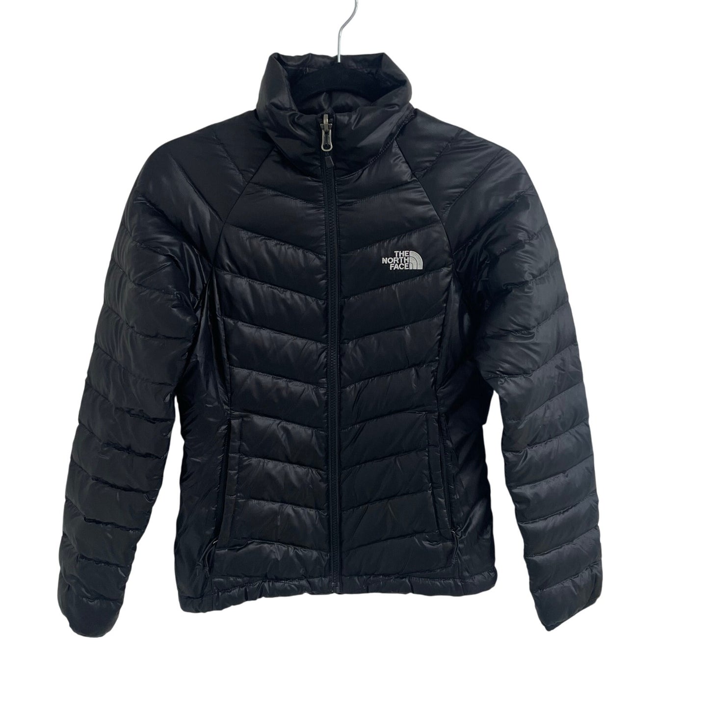 The North Face 550 Glossy Black Down Filled Puffer Jacket Womens Size XS