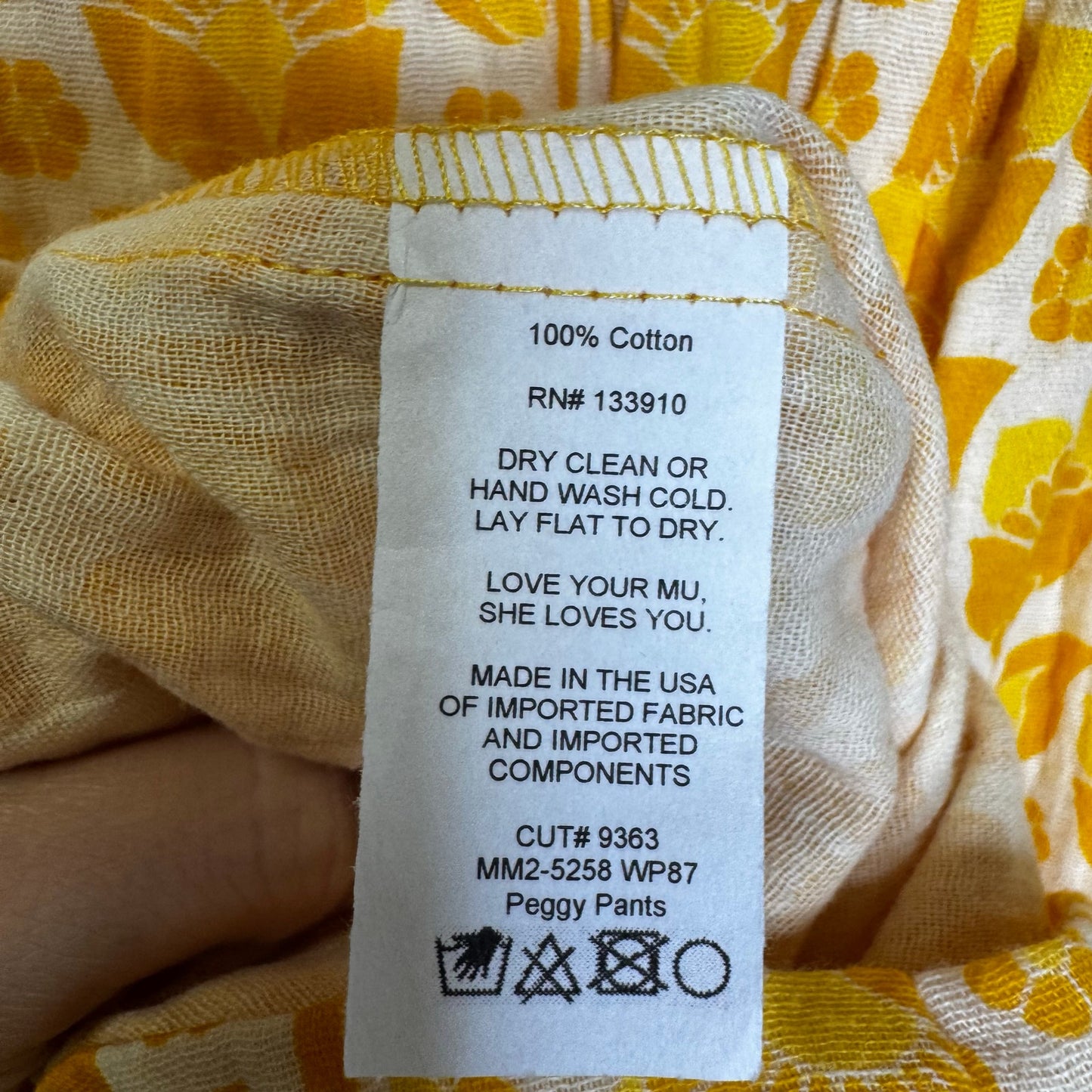 NWT Show Me Your Mumu Yellow Golden Fields Cotton Peggy Pants Womens X-Small