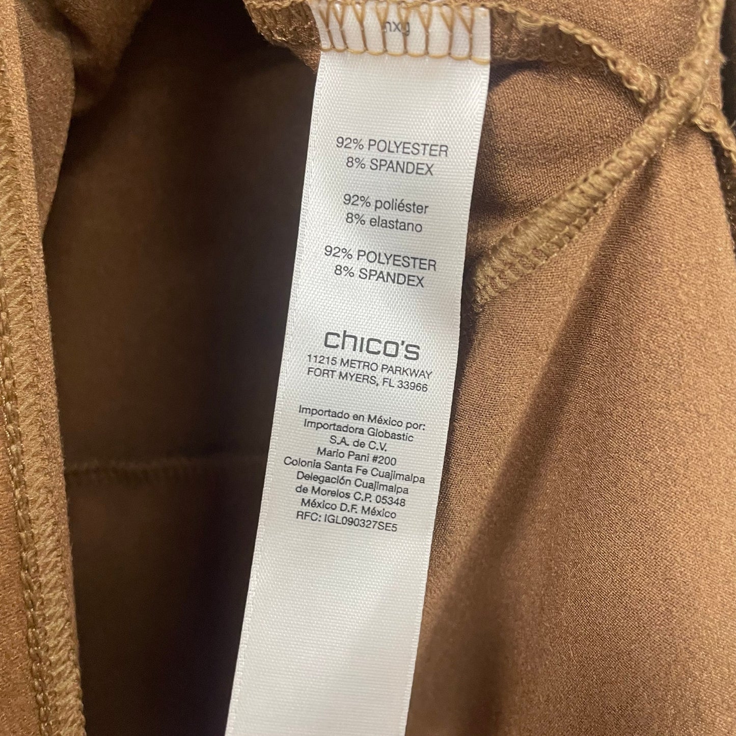 NWT Chico’s Draped Faux Suede Top Short Sleeve Gingerbread Brown Womens Size 4