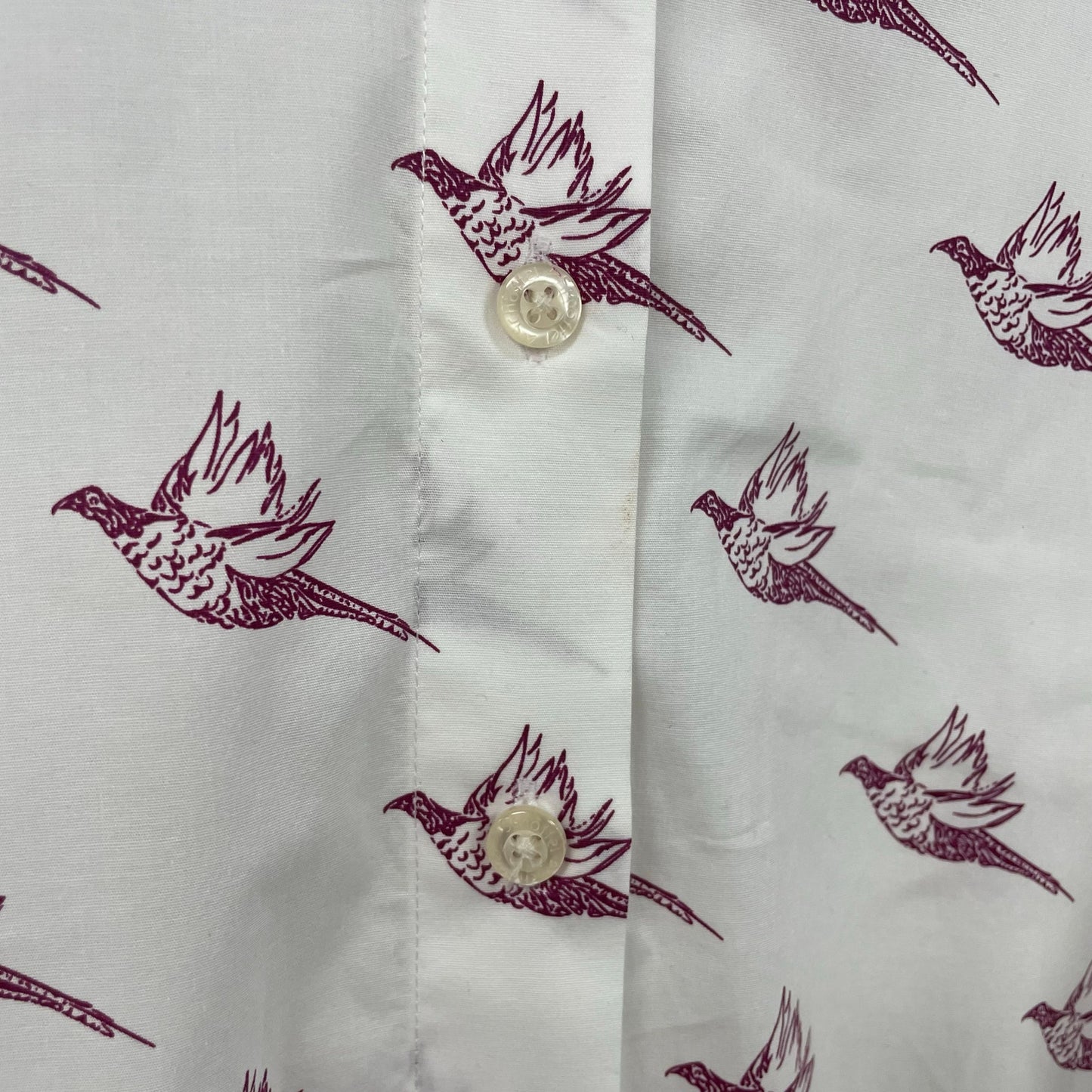 Schoffel Long Sleeve Button Up Norfolk Shirt in Fig Pheasant Womens 16 AS IS