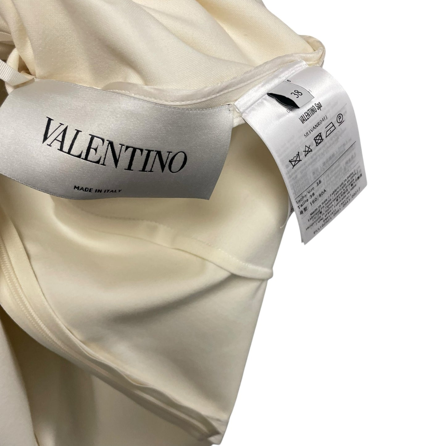 NWT Valentino Sleeveless Bow Neck Tie Shift Dress Cream Womens 38 / US 2