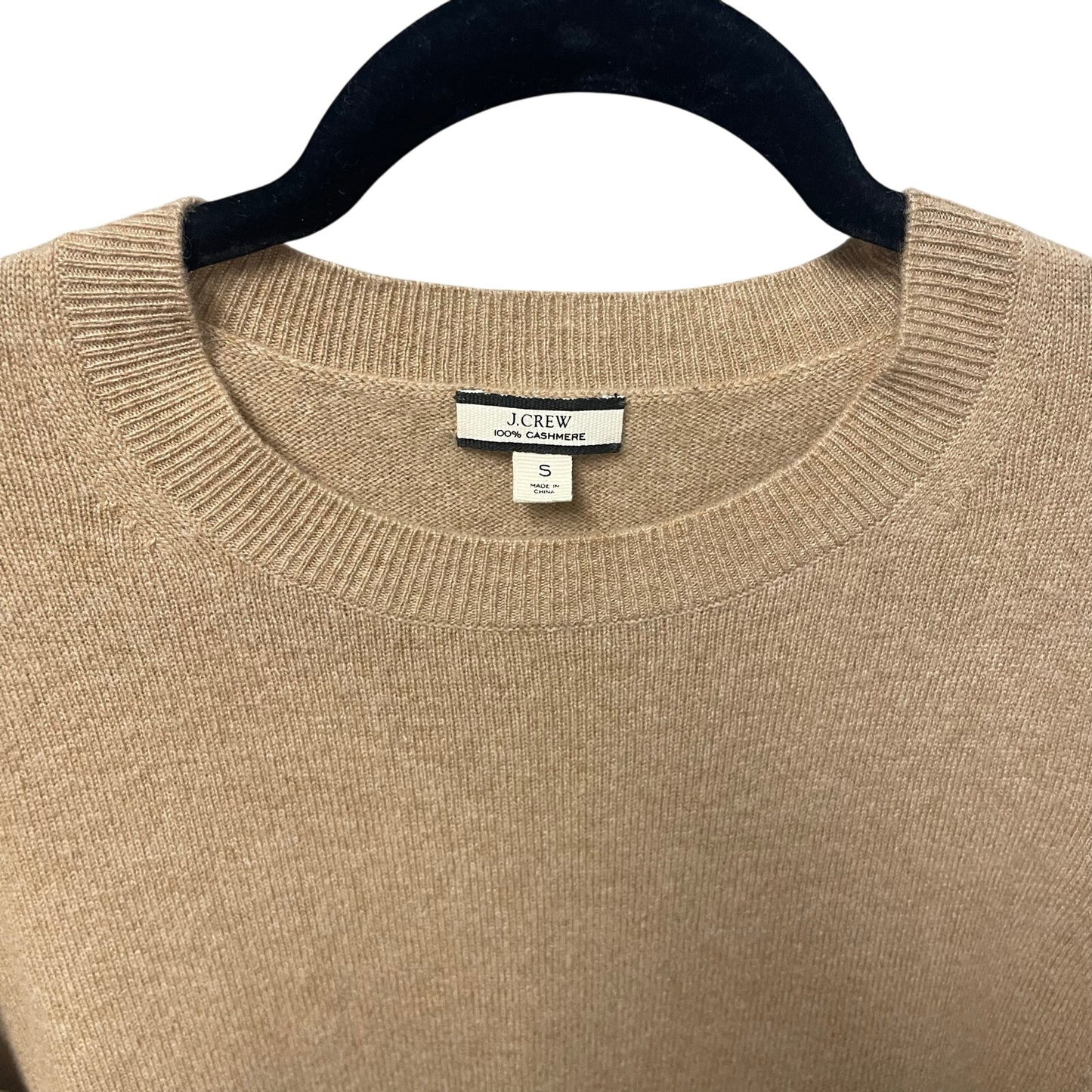 J. Crew 100% Cashmere Tan Crewneck Sweater Womens Size Small