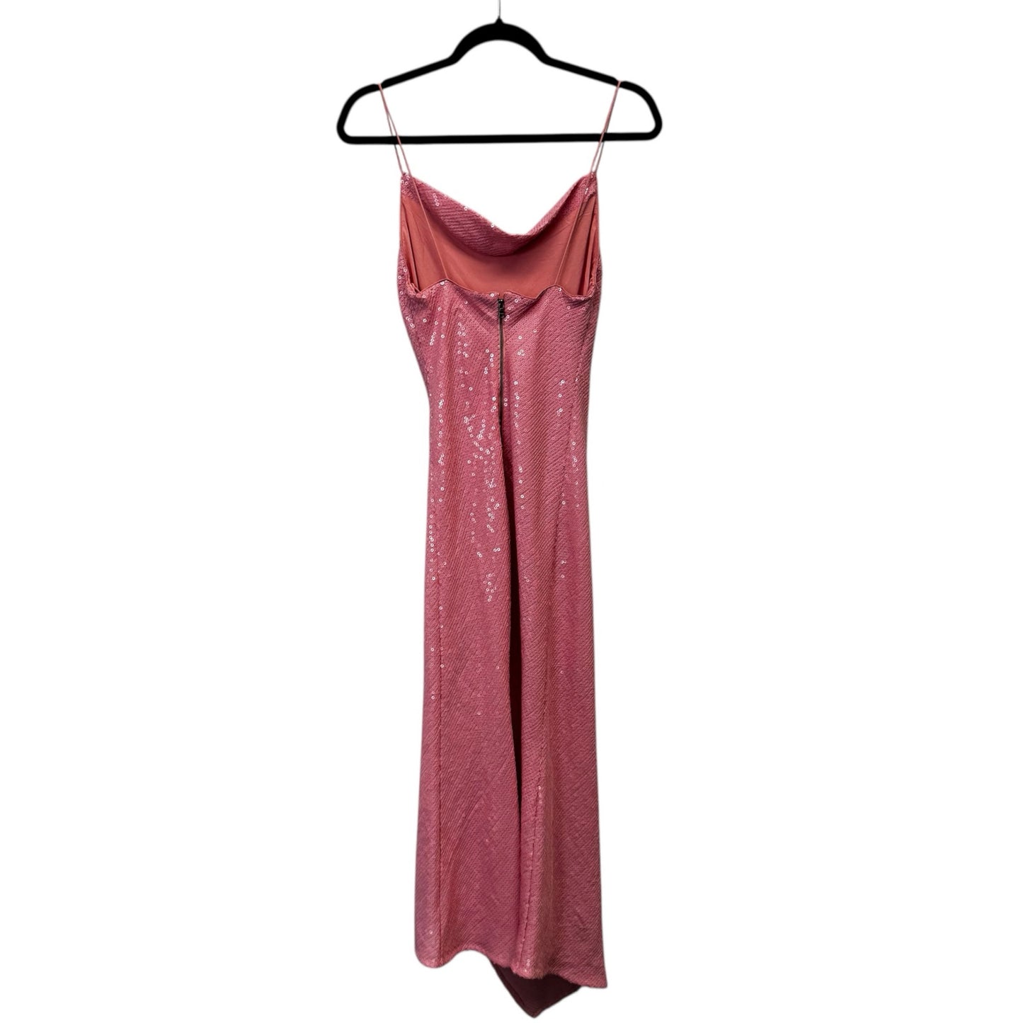 NWT Alice + Olivia Pink Harmony Sequined Asymmetric Slip Dress Womens 4 AS IS
