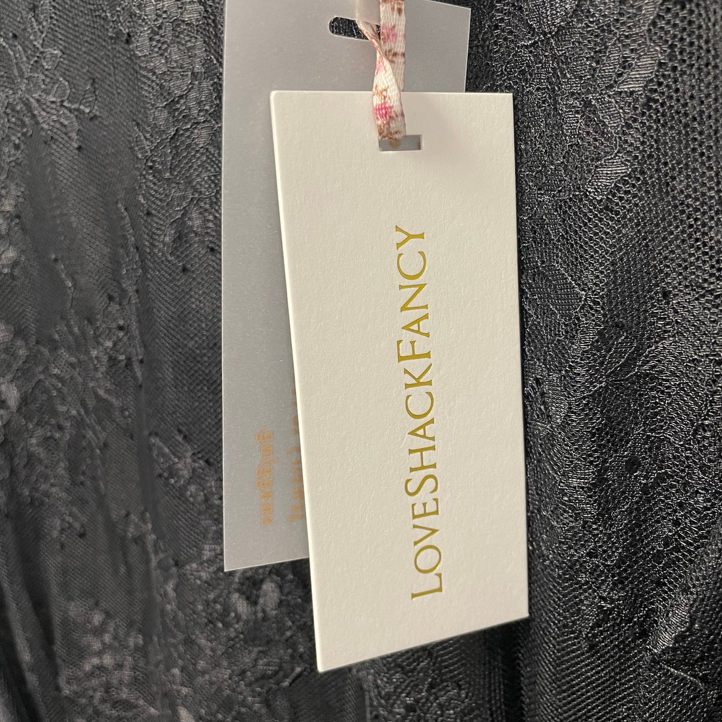 NWT LoveShackFancy Amberleigh Black Ruffle Lace Mini Dress Womens Size 2