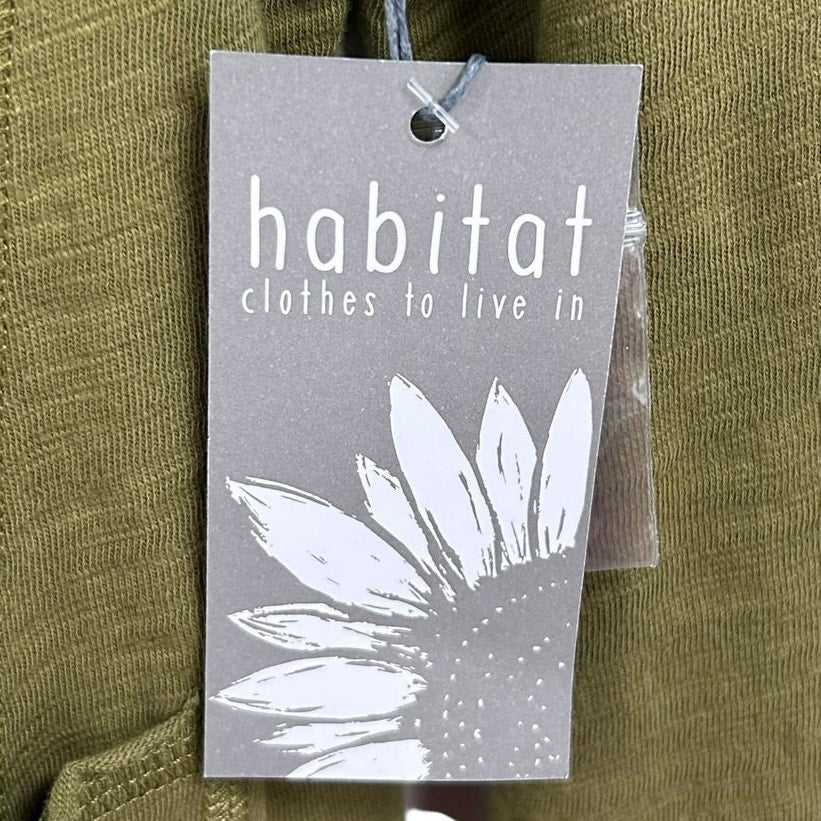 NWT Habitat Clothes to Live In Olive Green Pocket Cardigan Sweater Womens Small