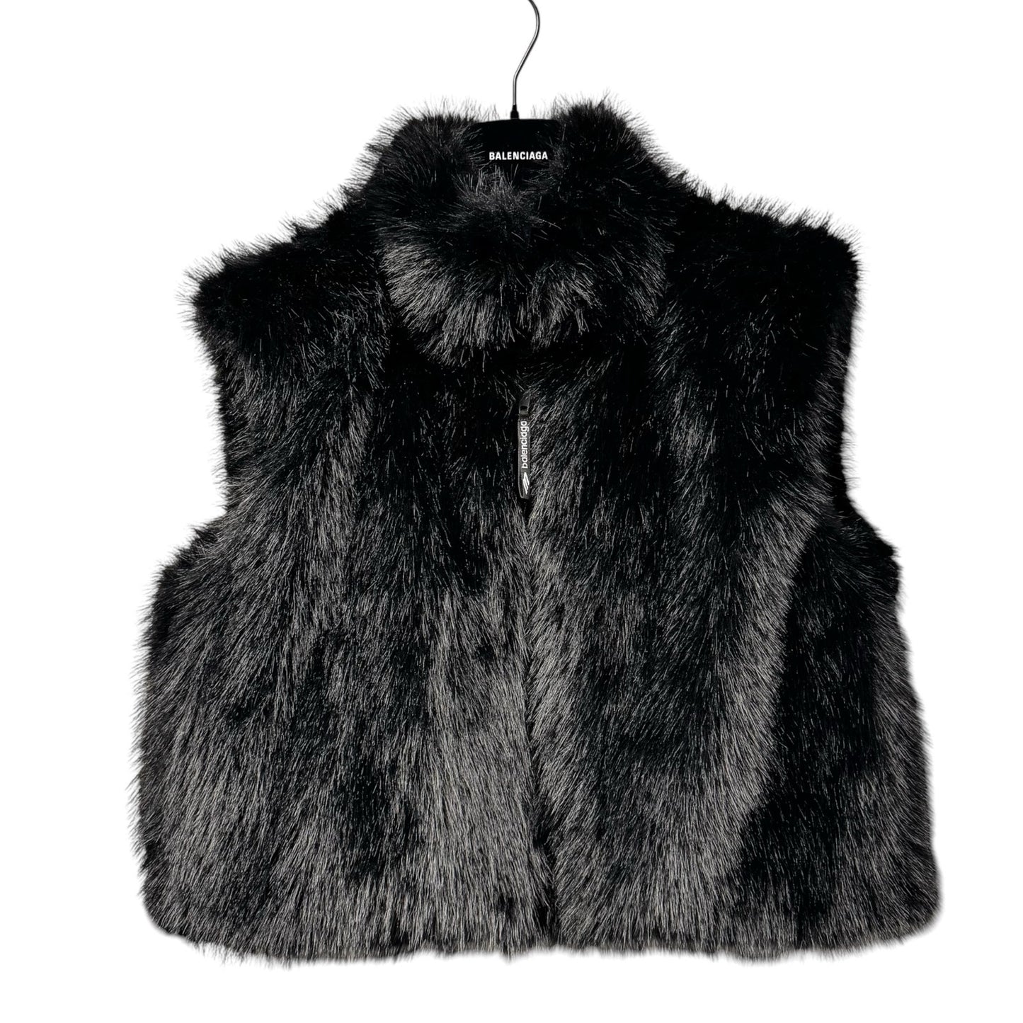 NWT Balenciaga Black Faux Fur Reversible Ski Jacket Womens 6