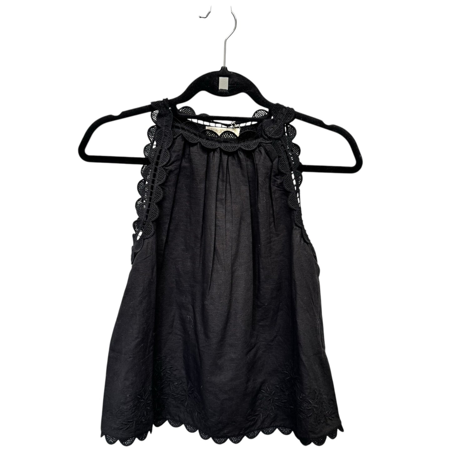 NWT Ulla Johnson Black Noir Embroidered Lace Sleeveless June Tank Top Womens 2