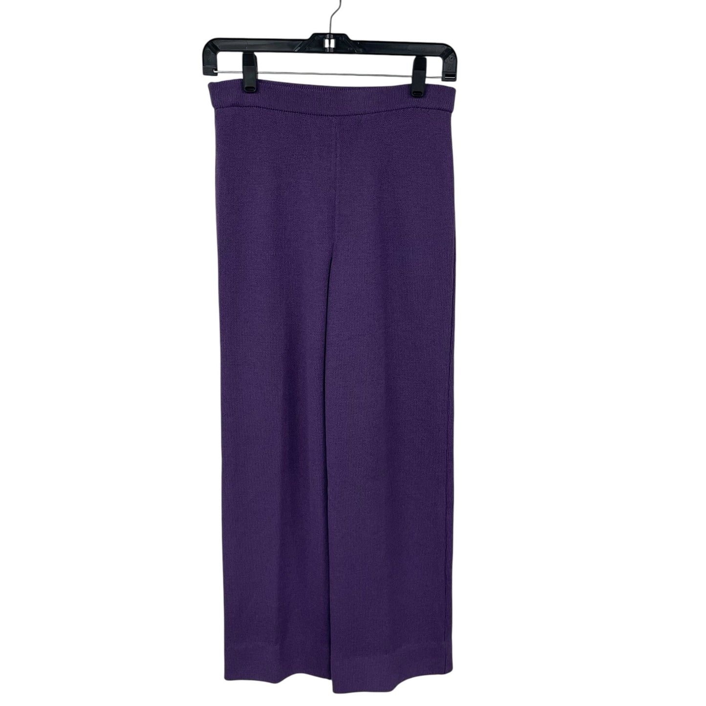 St. John Collection Santana Knit Purple Wide Leg Pull On Pant Womens Size 0