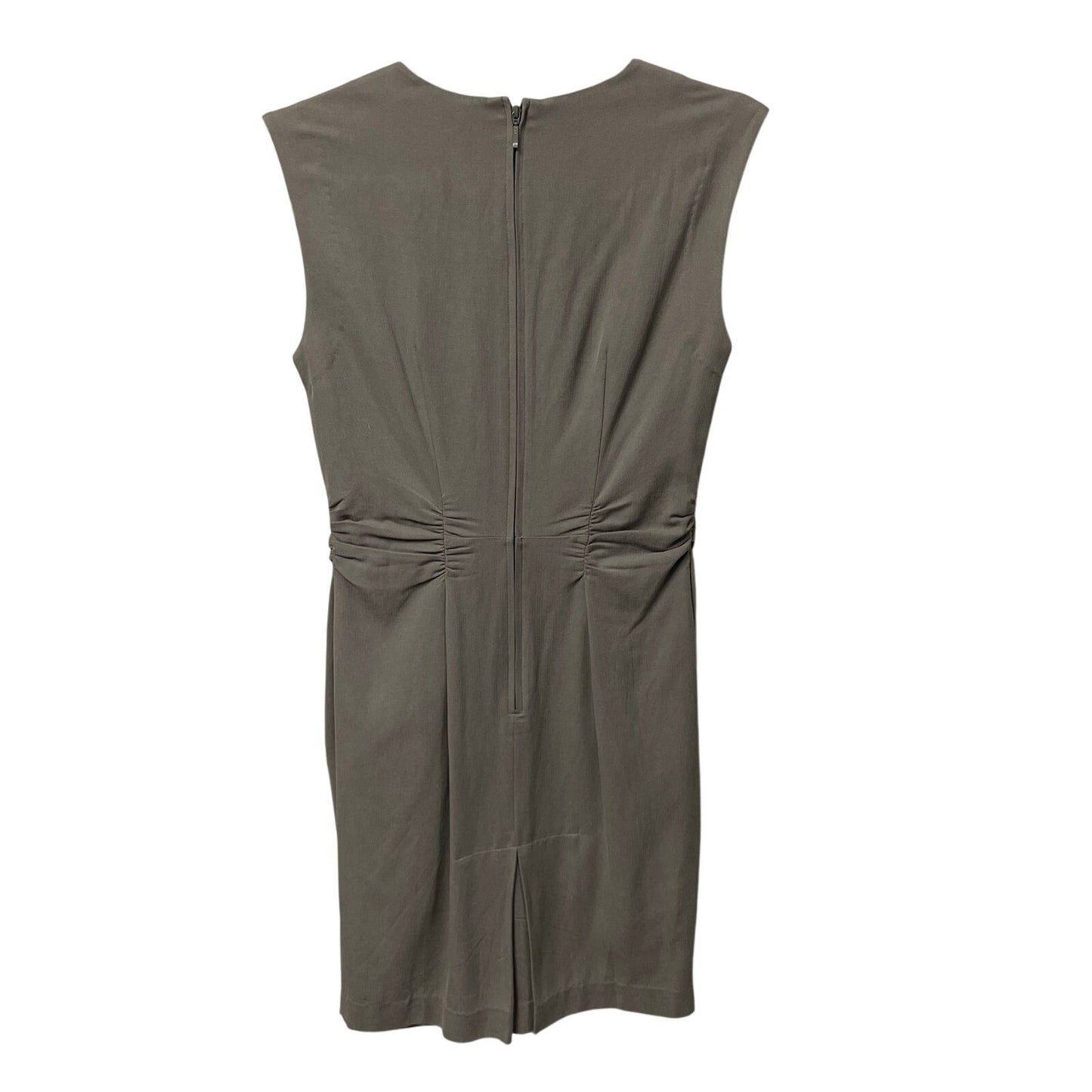 Anthropologie HD in Paris Sleeveless Silk Ruffle Front Dress Gray Womens 0