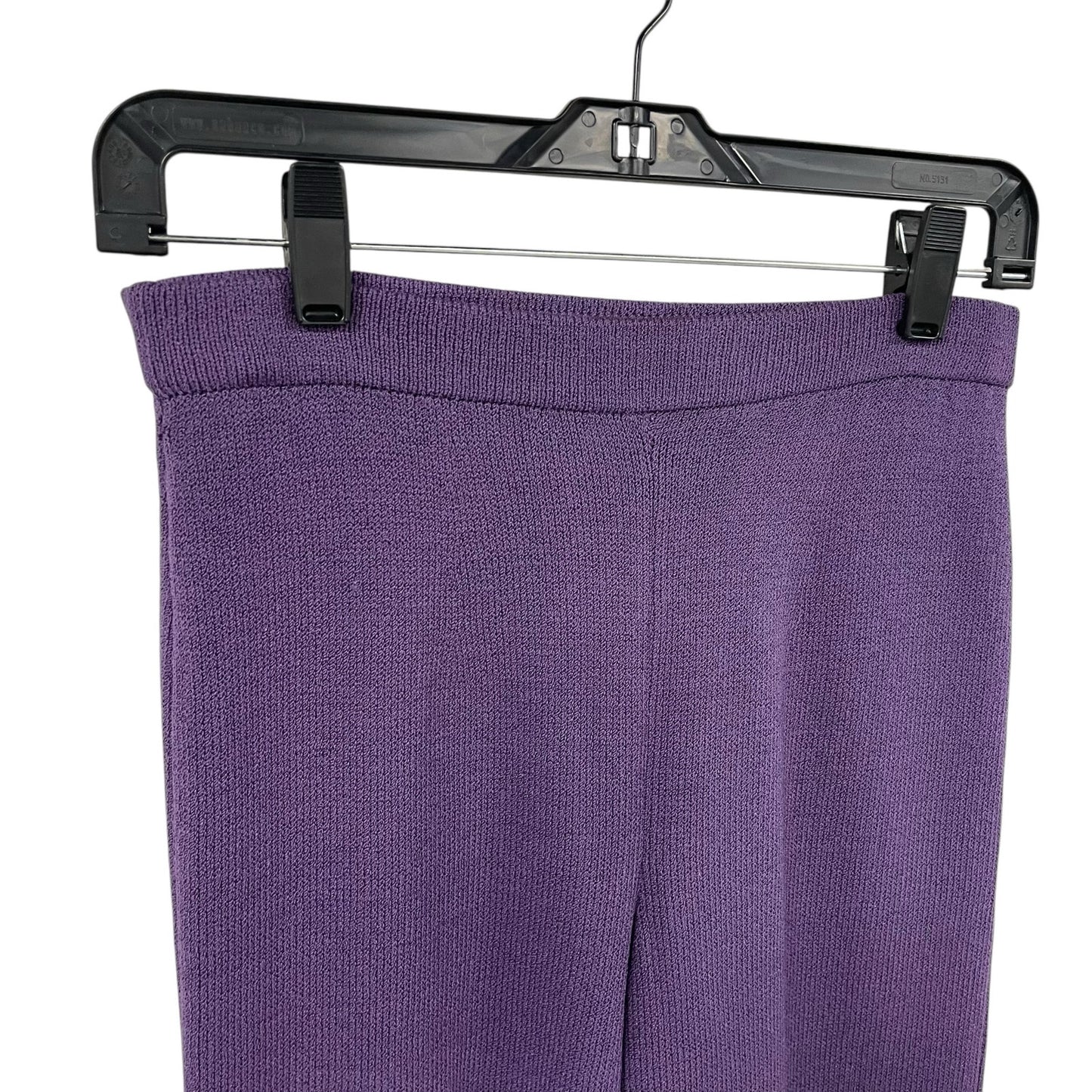 St. John Collection Santana Knit Purple Wide Leg Pull On Pant Womens Size 0