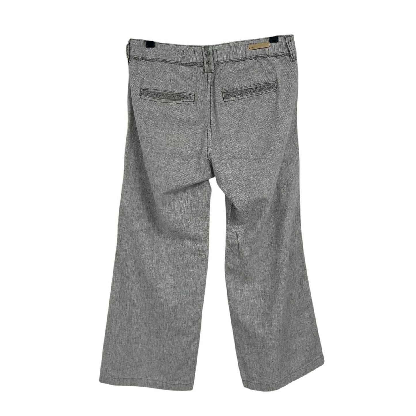 Pilcro and the letterpress Gray Linen Blend Wide Leg Pants Womens Petite 4