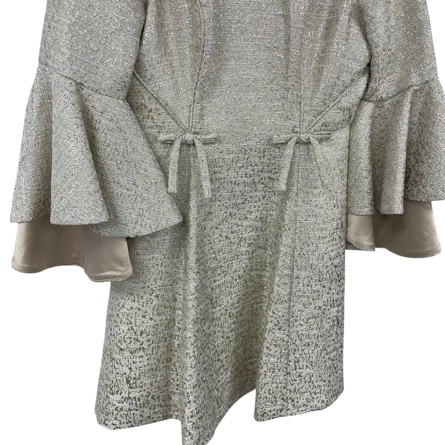 Belle Badgley Mischka Bell Sleeve Metallic Gold Cocktail Dress Womens 10