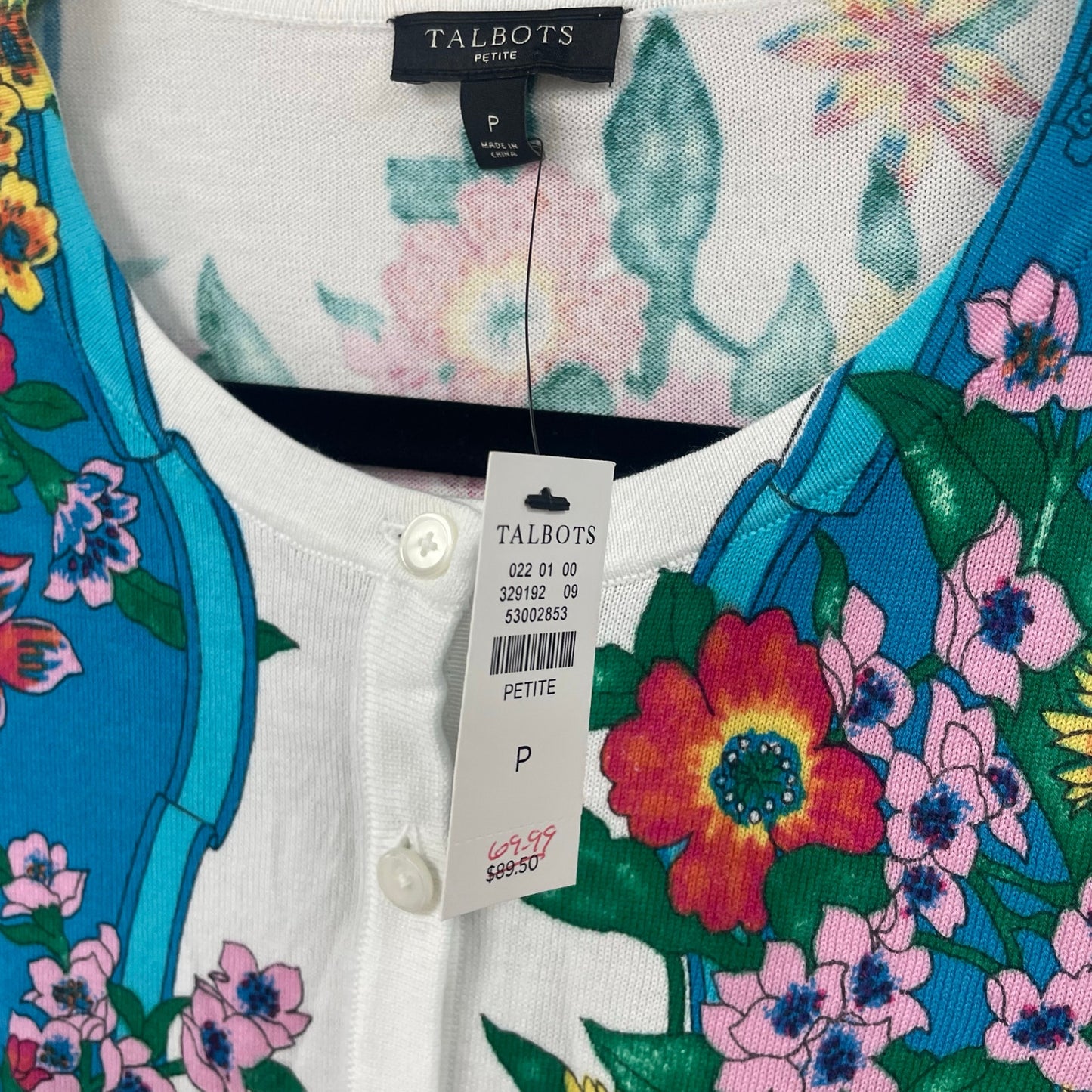 NWT Talbots Multicolor Floral Button Up Charming Cardigan in Blossom XS Petite
