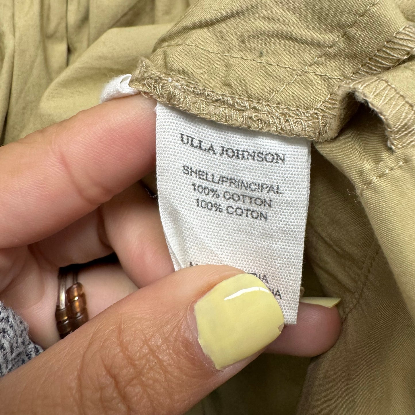 NWT Ulla Johnson Khaki High Rise Double Belted Cotton Adeline Shorts Womens 4