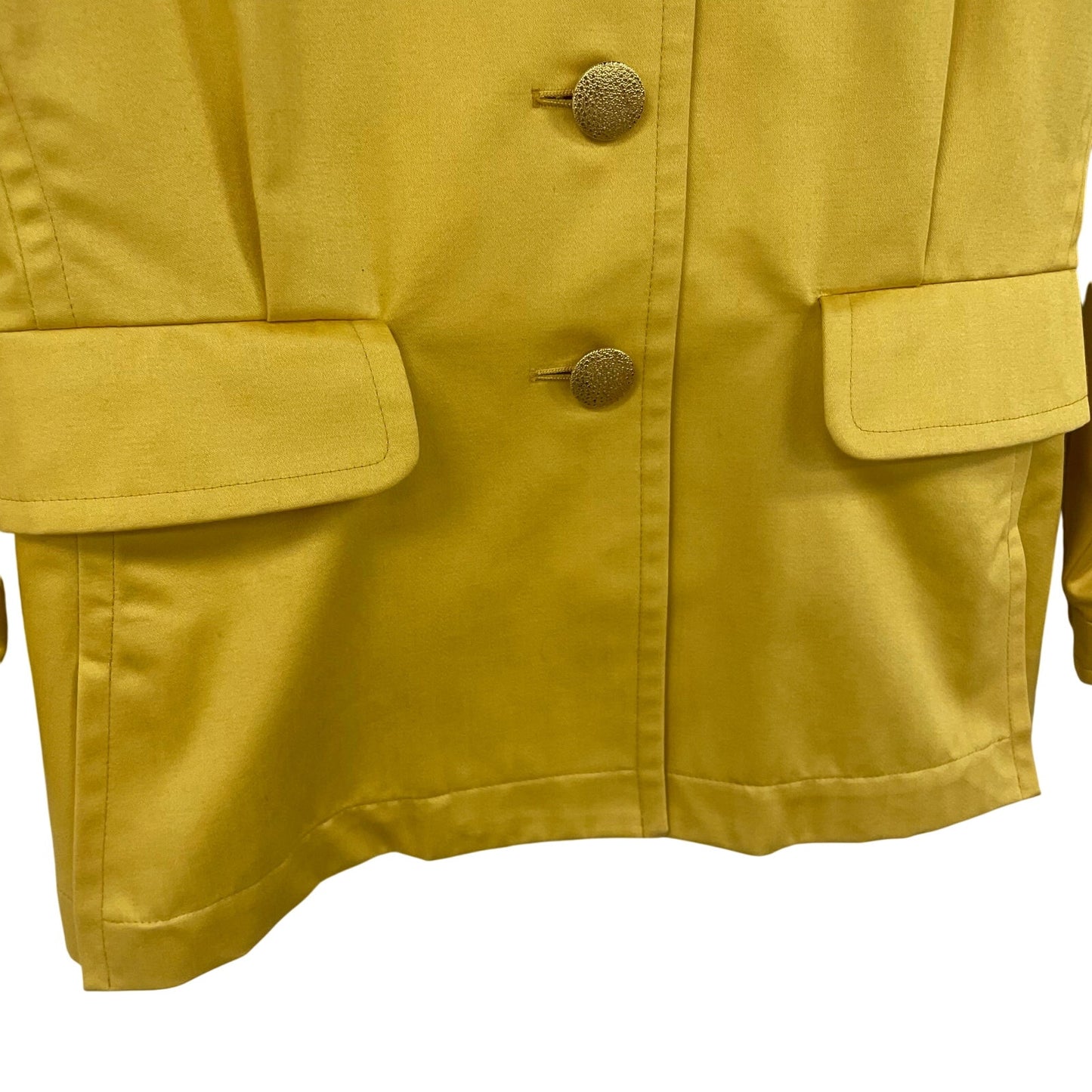 Vintage Yves Saint Laurent Button Front Yellow Cotton Jacket Womens 34 / US XS