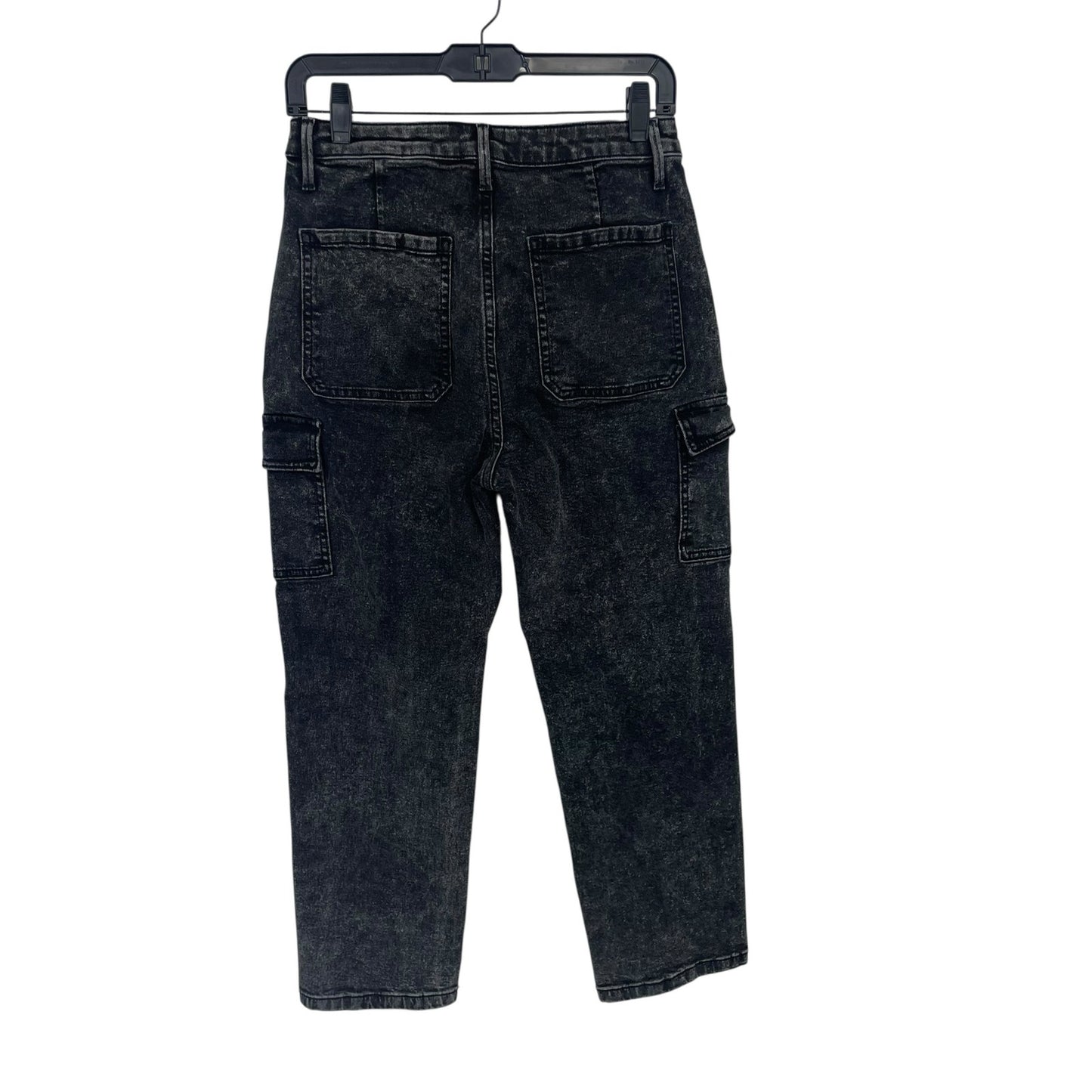 Driftwood Royce Cargo Straight Leg Jean Acid Black Denim Womens Size 4