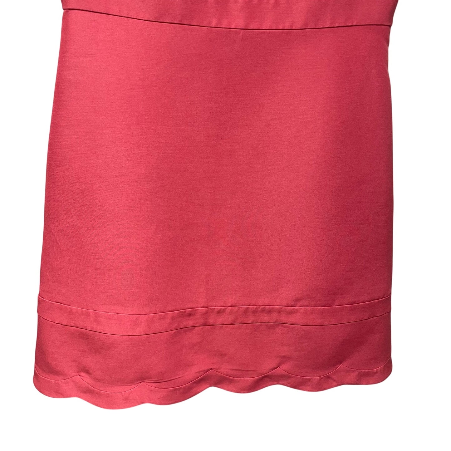 Valentino Sleeveless Scallop Accent Side Zip Dress Solid Pink Womens US 10