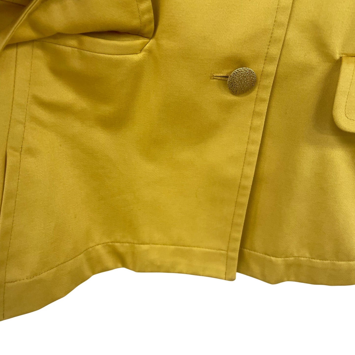 Vintage Yves Saint Laurent Button Front Yellow Cotton Jacket Womens 34 / US XS