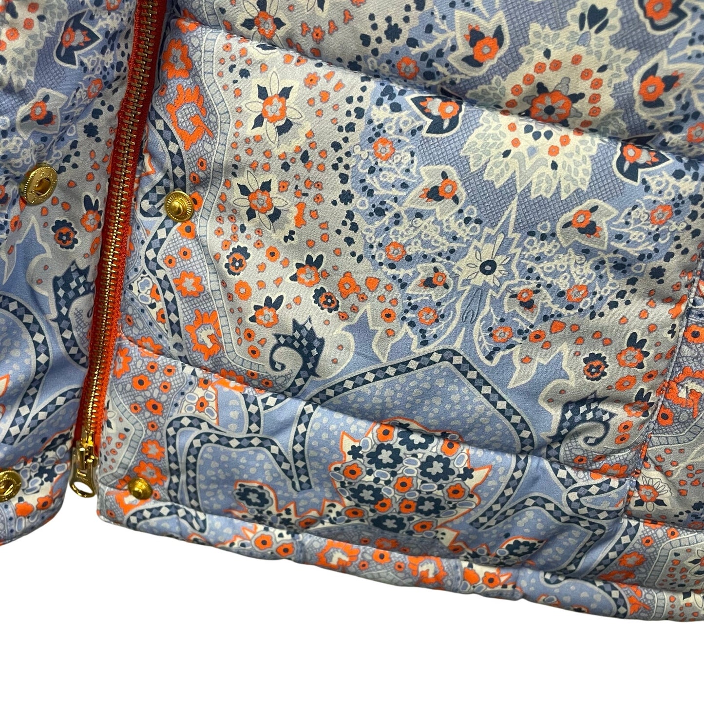NWT Gretchen Scott Puffer Vest Pleasantly Imari Blue Orange Size Goddess / XXL
