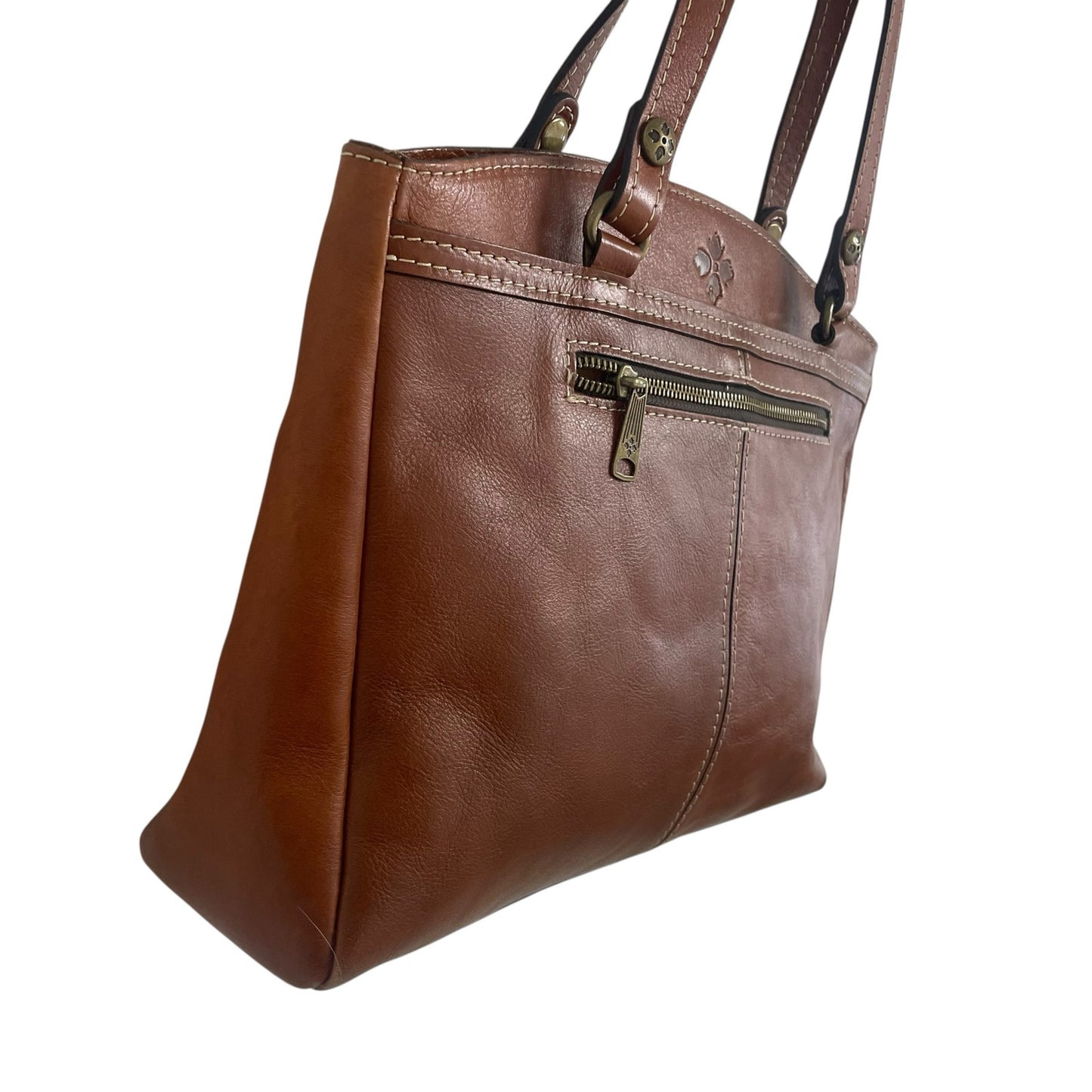 Patricia Nash Heritage Collection Poppy Tote Tan Leather AS IS