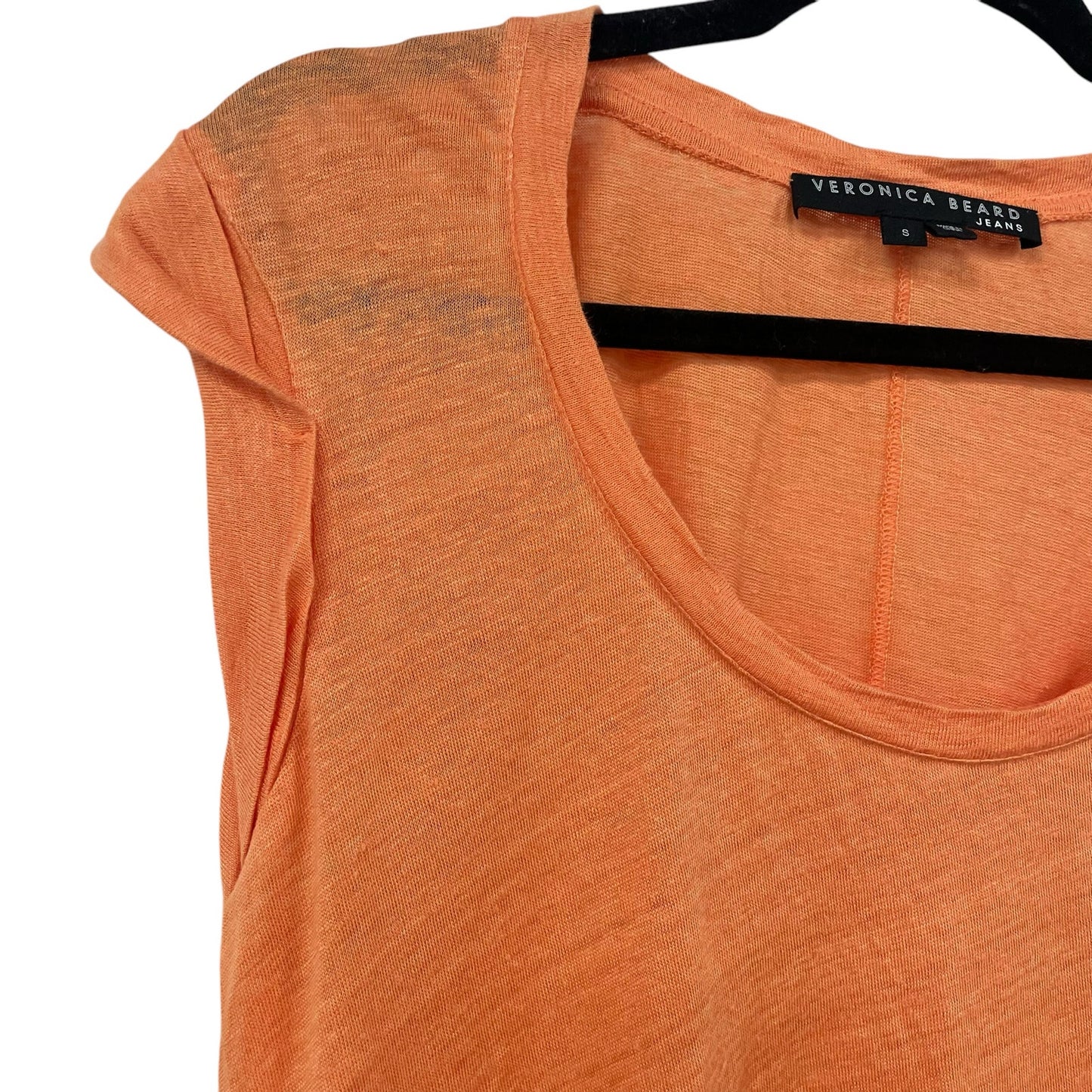 Veronica Beard Jeans 100% Linen Arion Muscle T Shirt Orange Womens Small