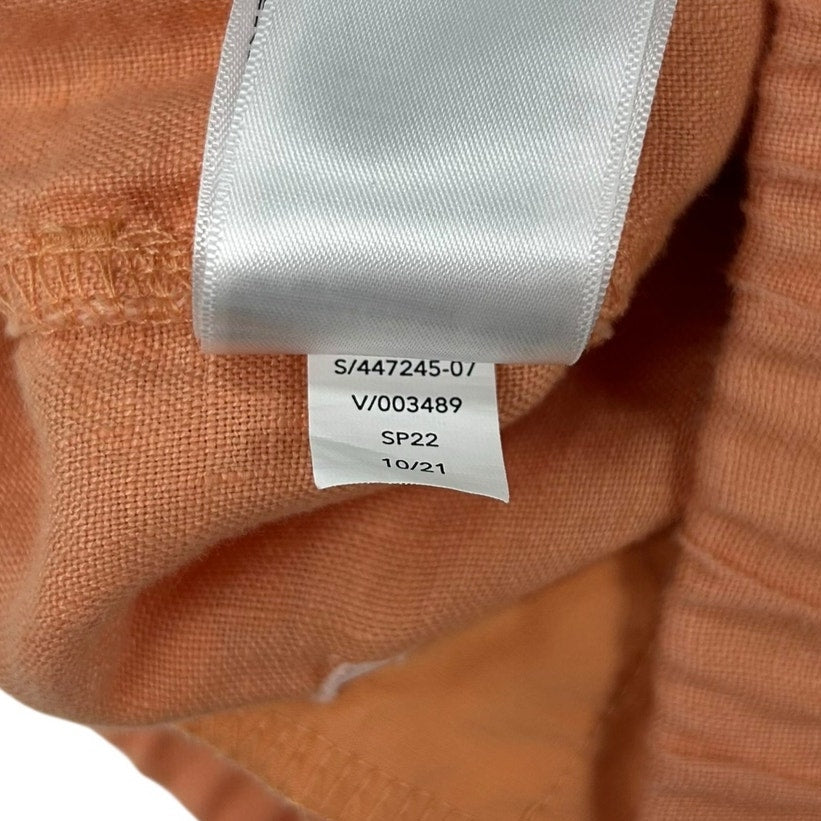 Athleta Light Orange Elastic Waist Drawstring Cabo Linen 4” Short Womens Size 6
