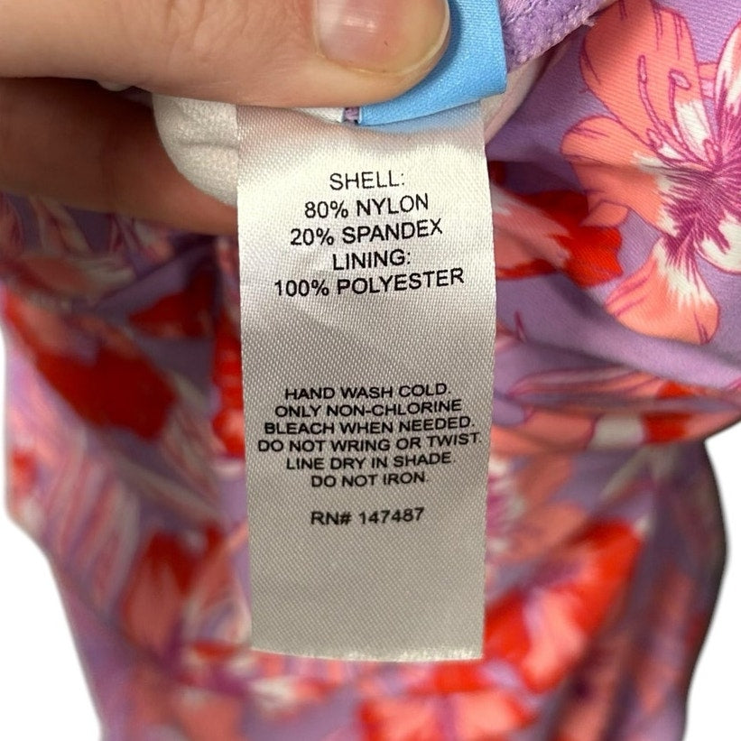 NWT Draper James Purple Twist Front One Piece UPF 50+ Bathing Suit Womens XS