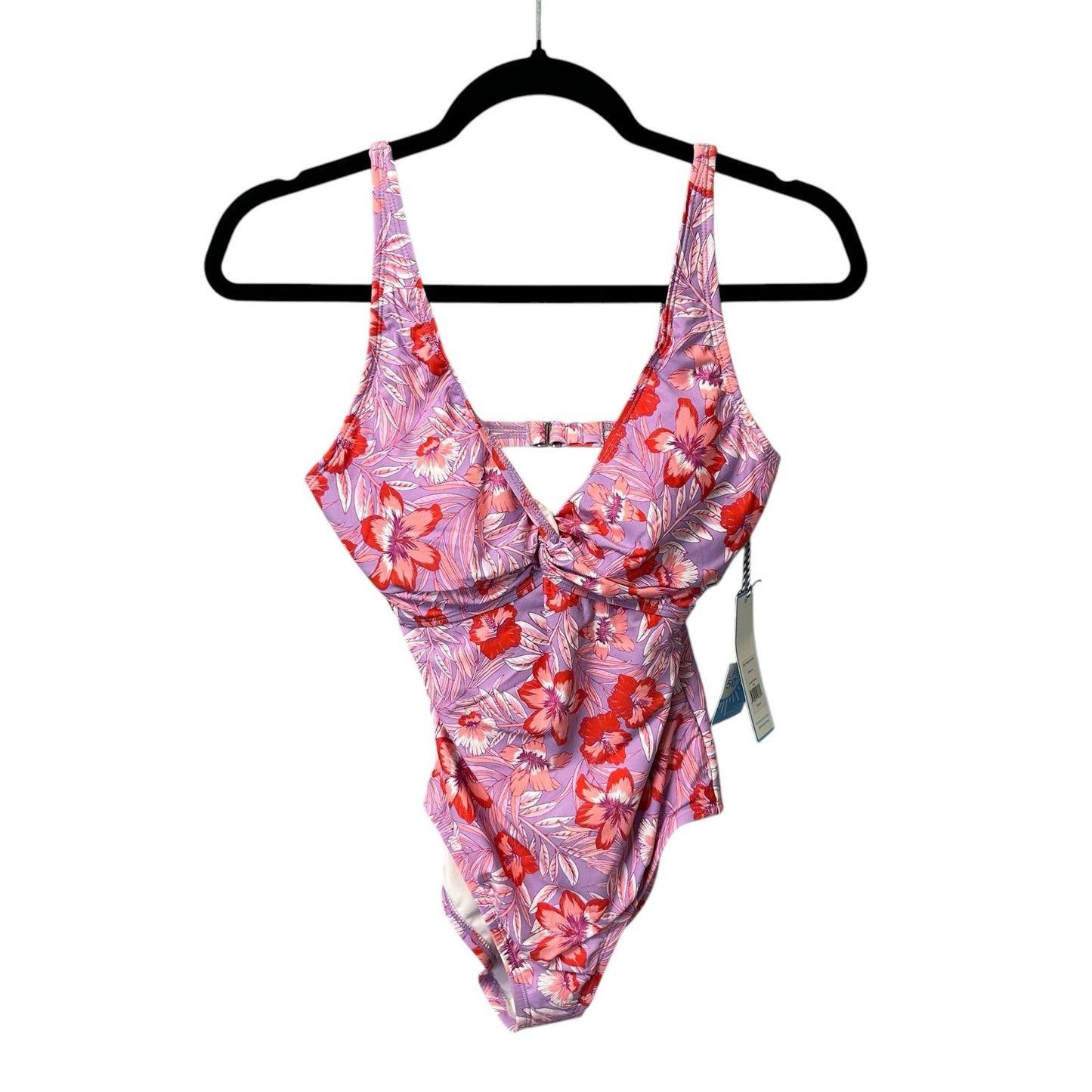 NWT Draper James Purple Twist Front One Piece UPF 50+ Bathing Suit Womens XS