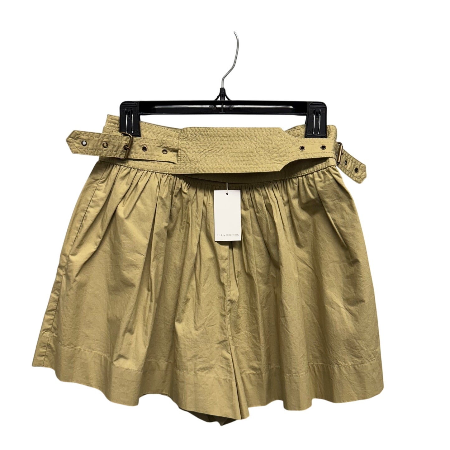 NWT Ulla Johnson Khaki High Rise Double Belted Cotton Adeline Shorts Womens 4