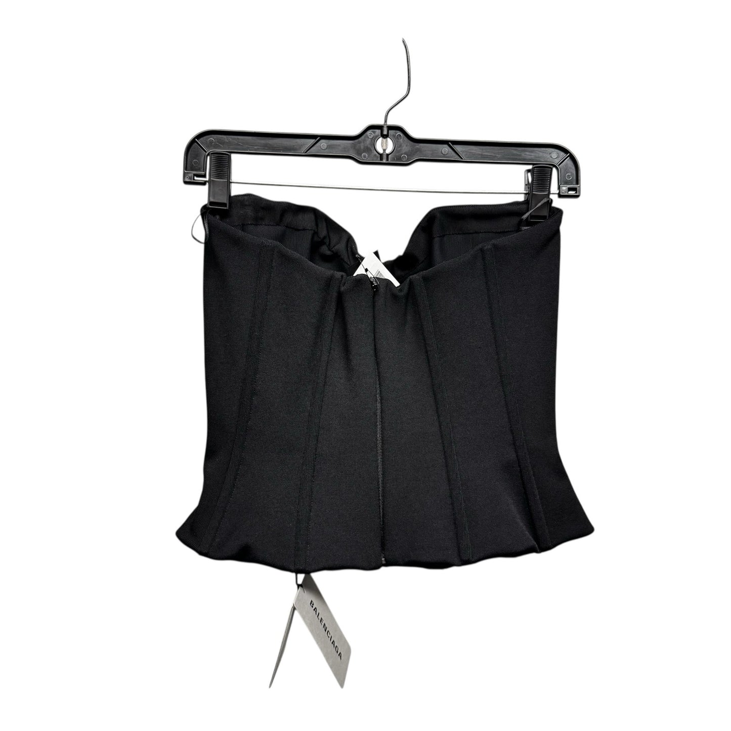 NWT Balenciaga Black Strapless Sweetheart Jersey Bustier Tube Top Womens 2