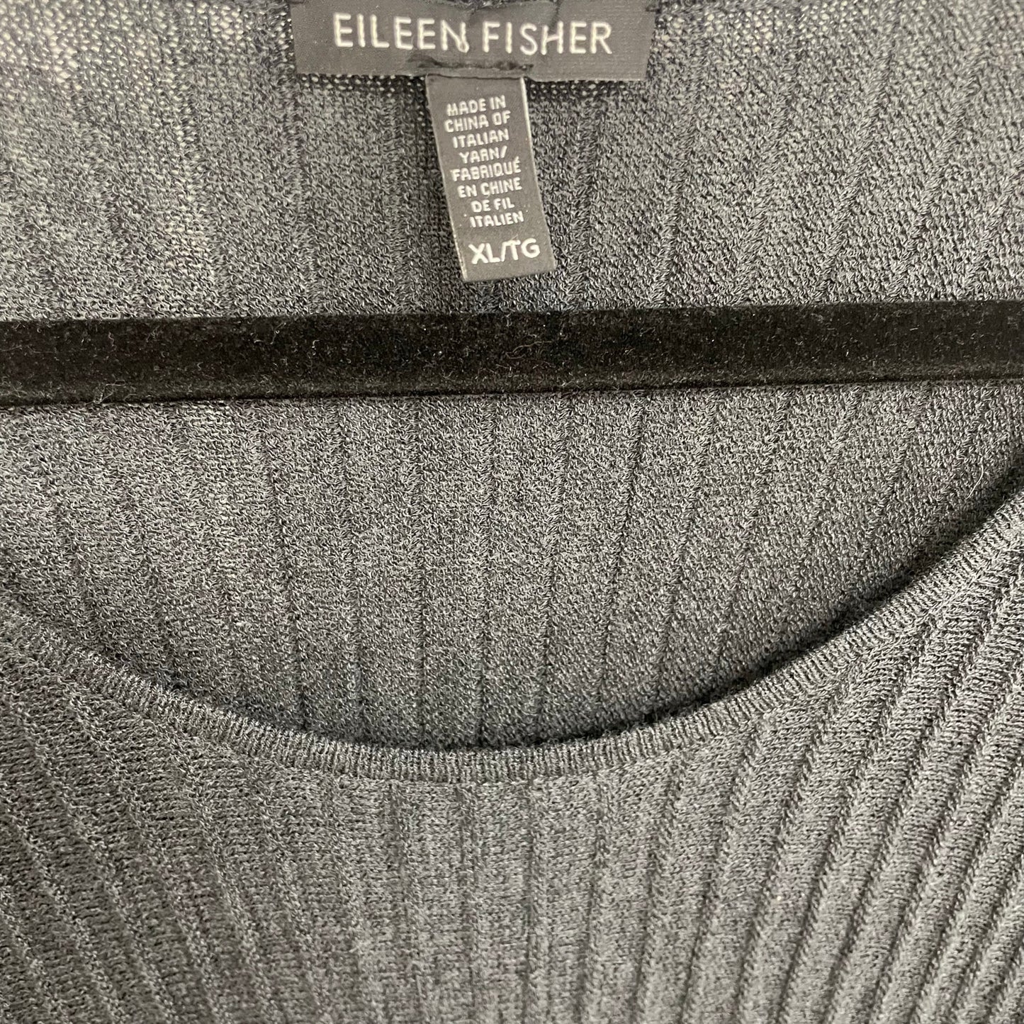 Eileen Fisher Pure Wool Knit Scoop Neck Pleated Sweater Dress Gray Womens XL