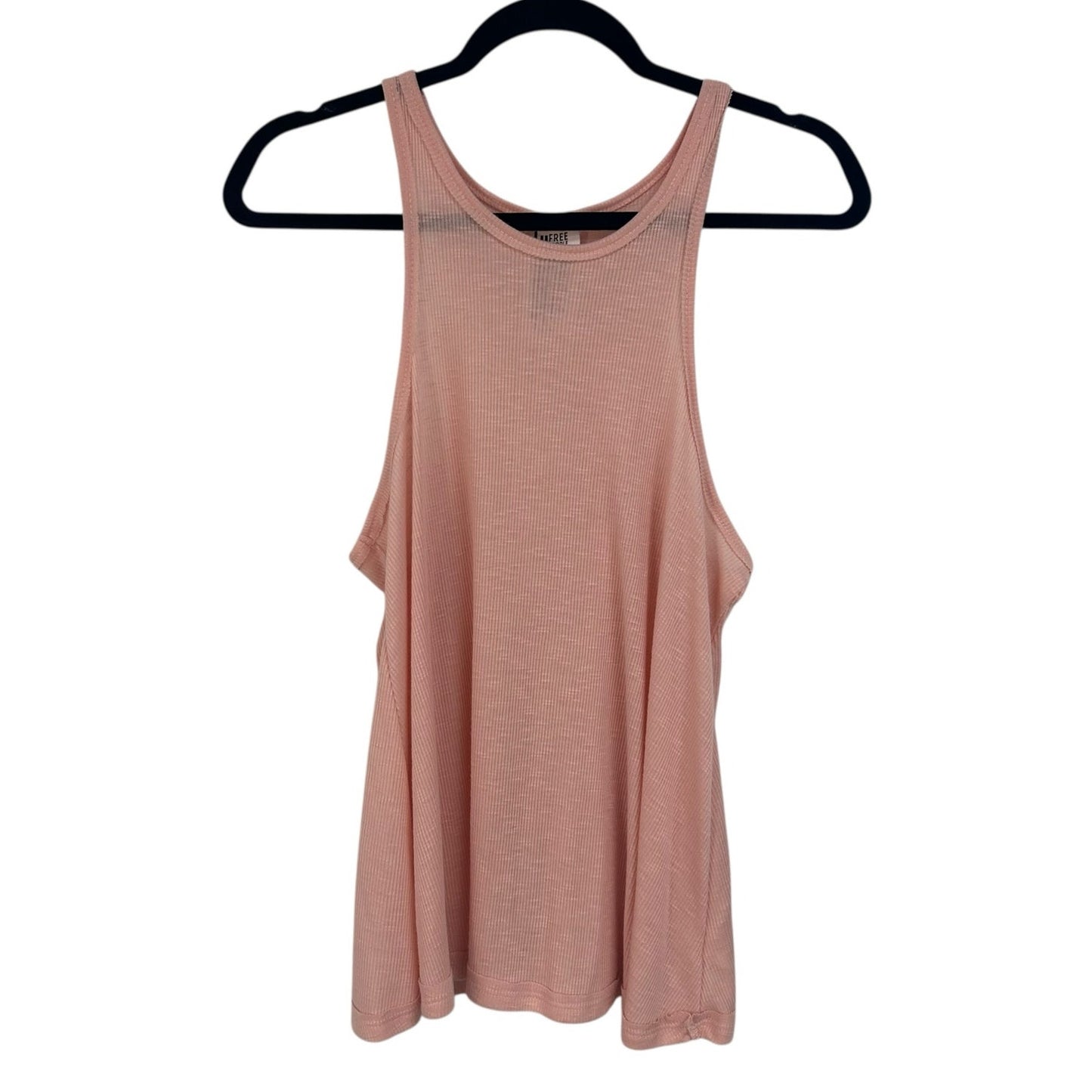Free People Light Pink Ribbed Sleeveless Flowy Tank Top Womens Medium