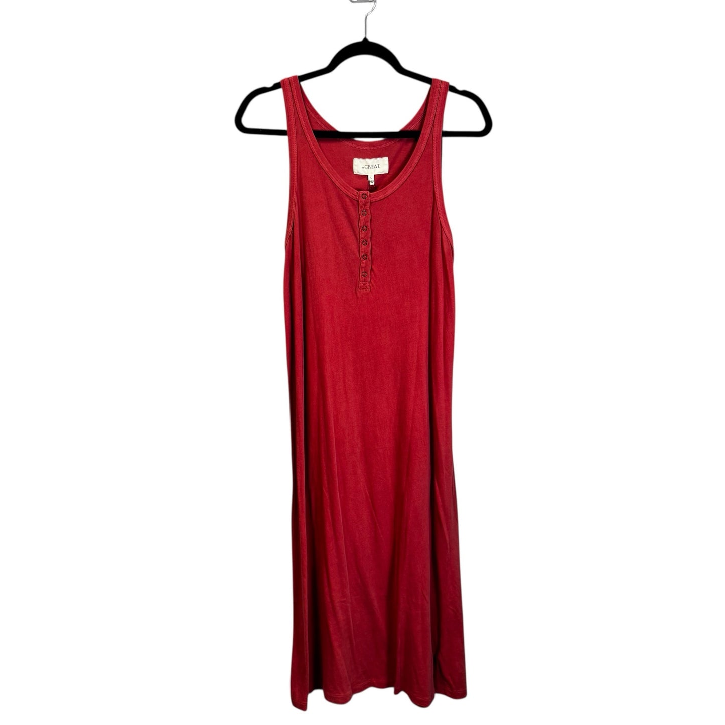 NWT The Great in Cardi Pink Sleeveless The Snap Tank Maxi Dress Womens Small