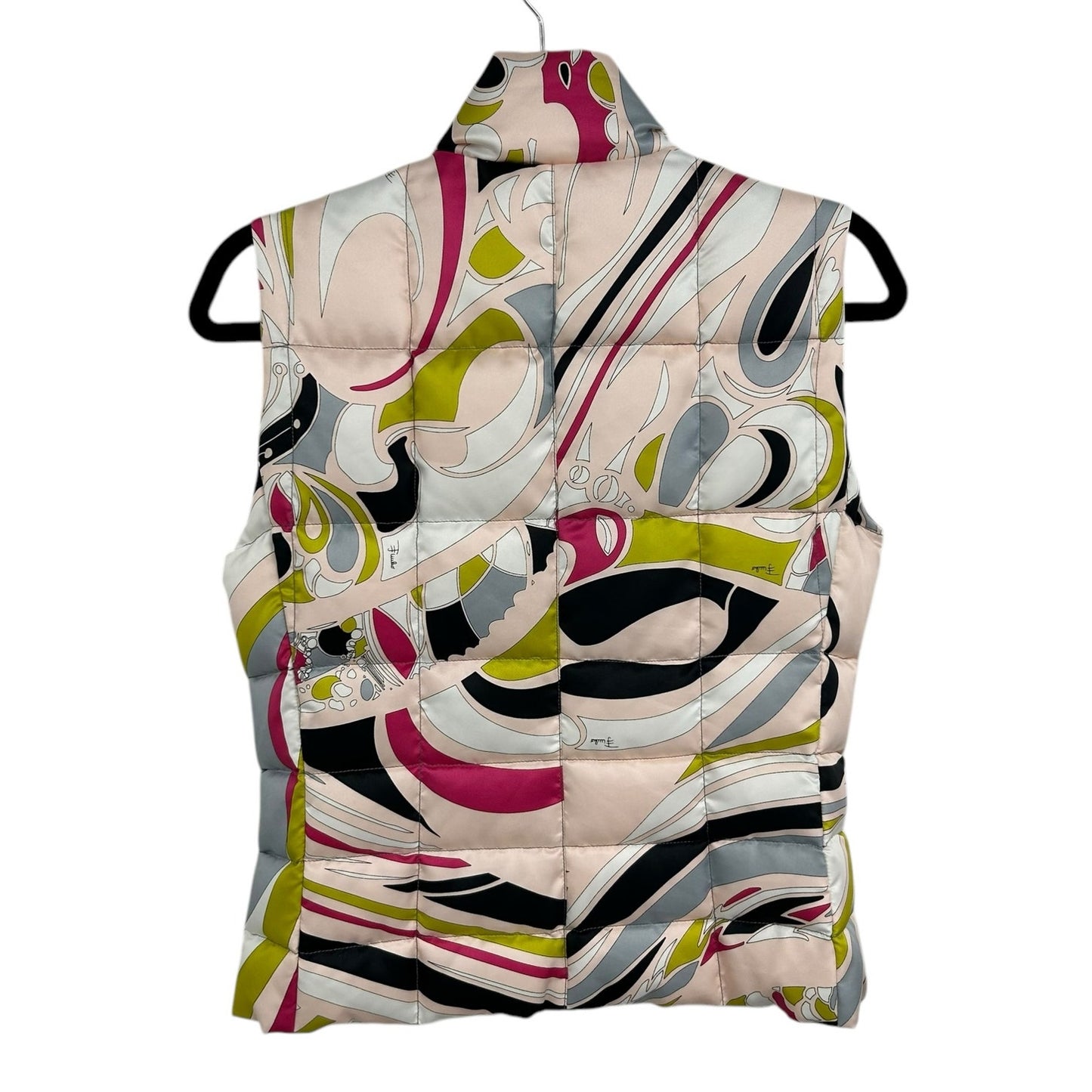 Emilio Pucci Firenze Multicolor Abstract Print Button Front Vest Womens 42 / 6