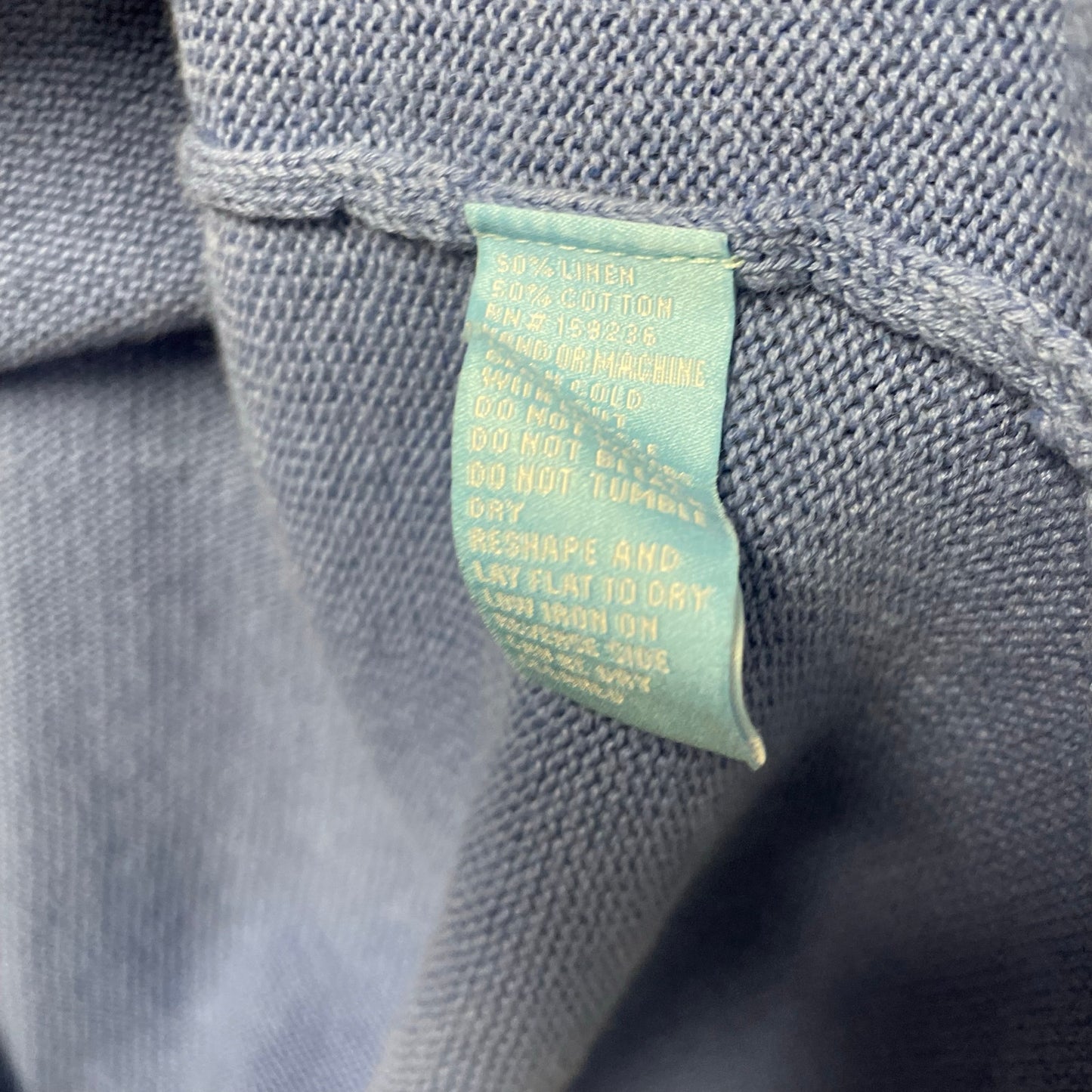 J. McLaughlin Linen Cotton Blend 3/4 Sleeve Sweater Light Blue Womens Size Small