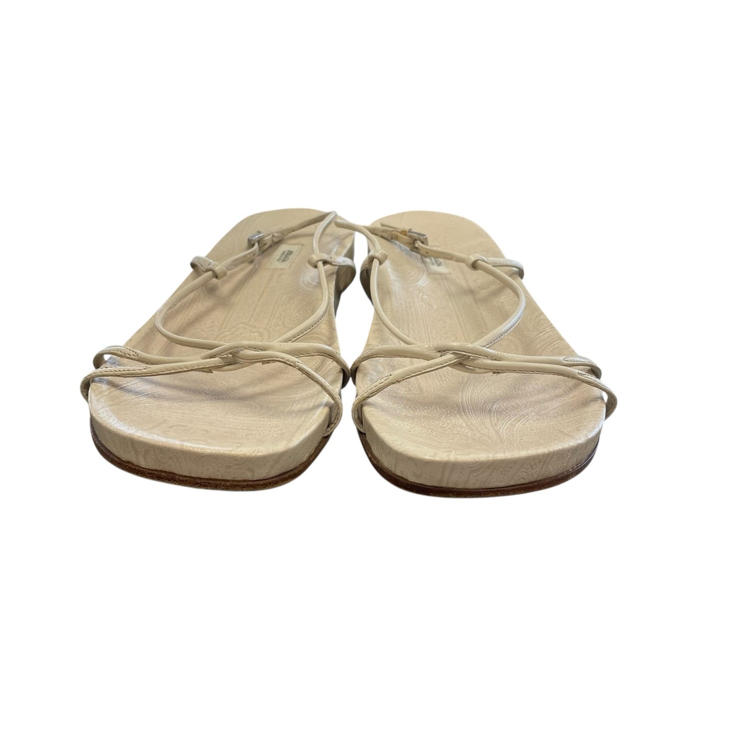 Vintage Prada Cream Leather Strappy Buckle Closure Sandal Womens Size 39 / US 9