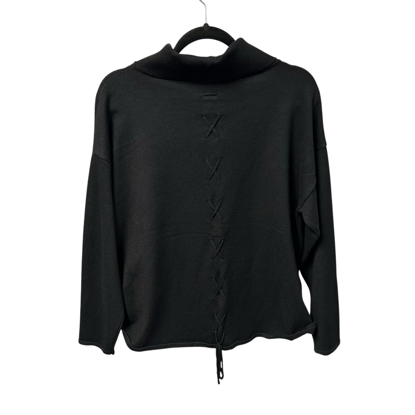 Gabby Isabella Black Fashionista Embroidered Cowl Neck Sweater Womens XL