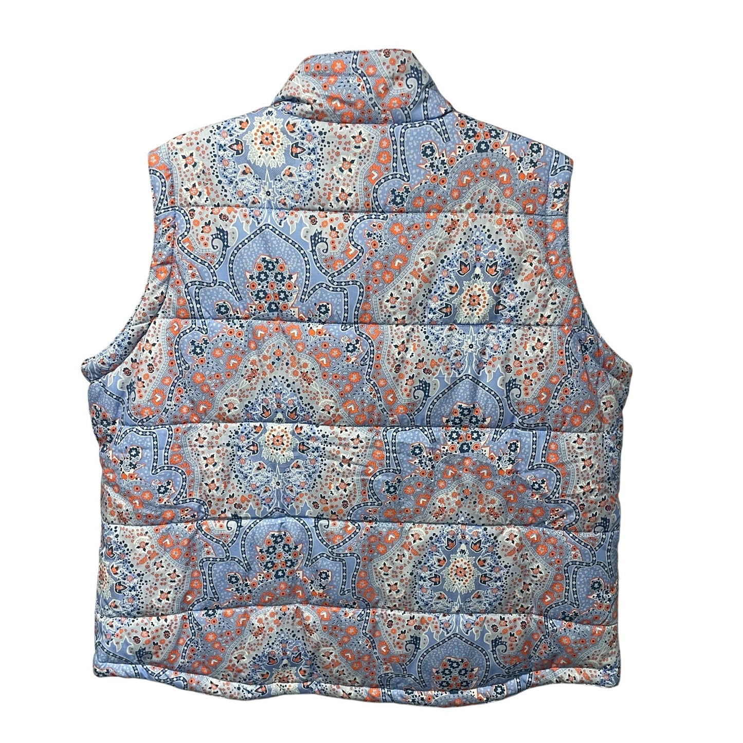 NWT Gretchen Scott Puffer Vest Pleasantly Imari Blue Orange Size Goddess / XXL