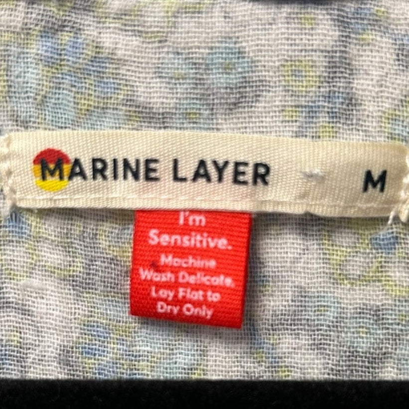 Marine Layer Jamie Short Sleeve Mini Dress in Boho Ditsy Print Womens Medium