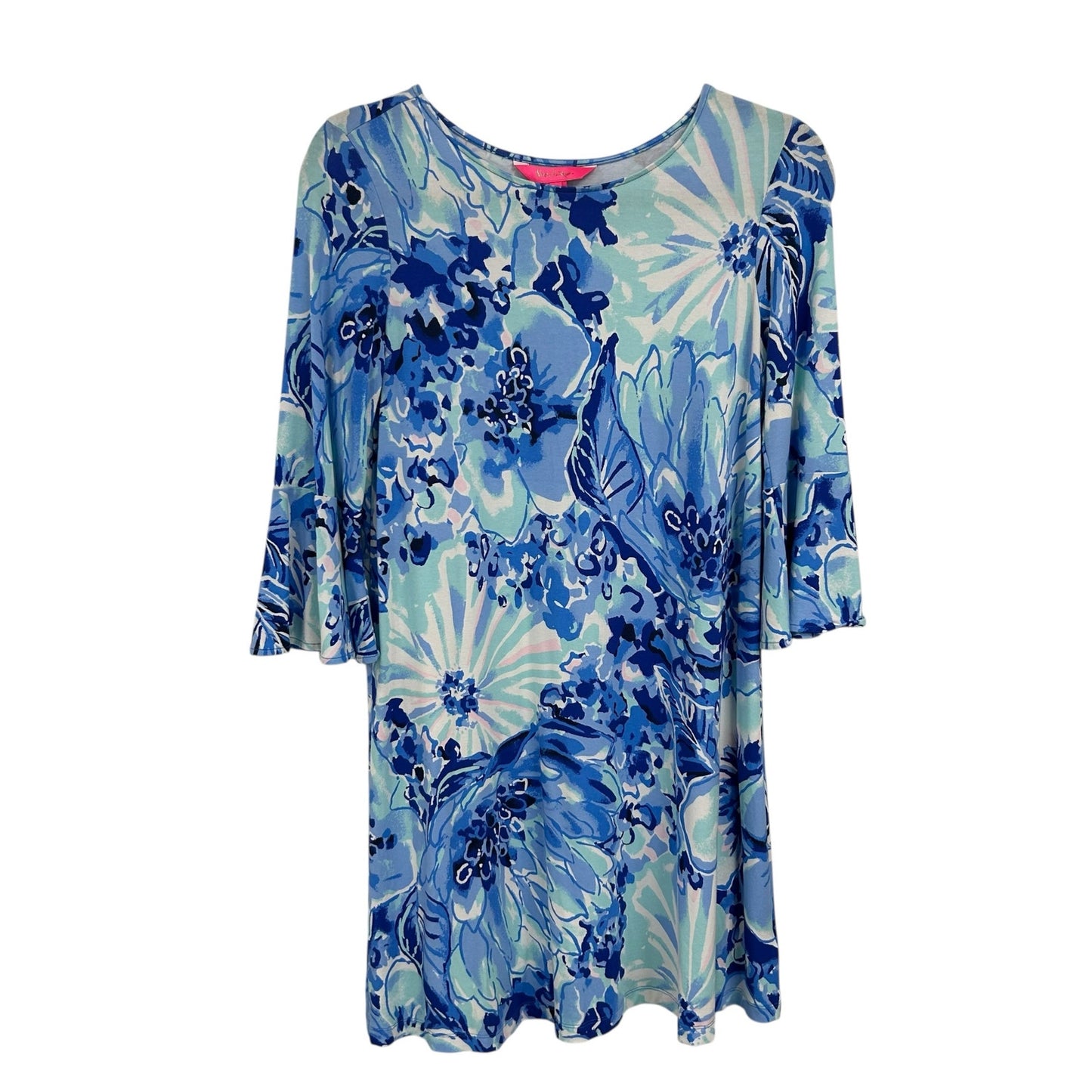 Lilly Pulitzer Ophelia Floral Print 3/4 Bell Sleeve Mini Dress Womens Small