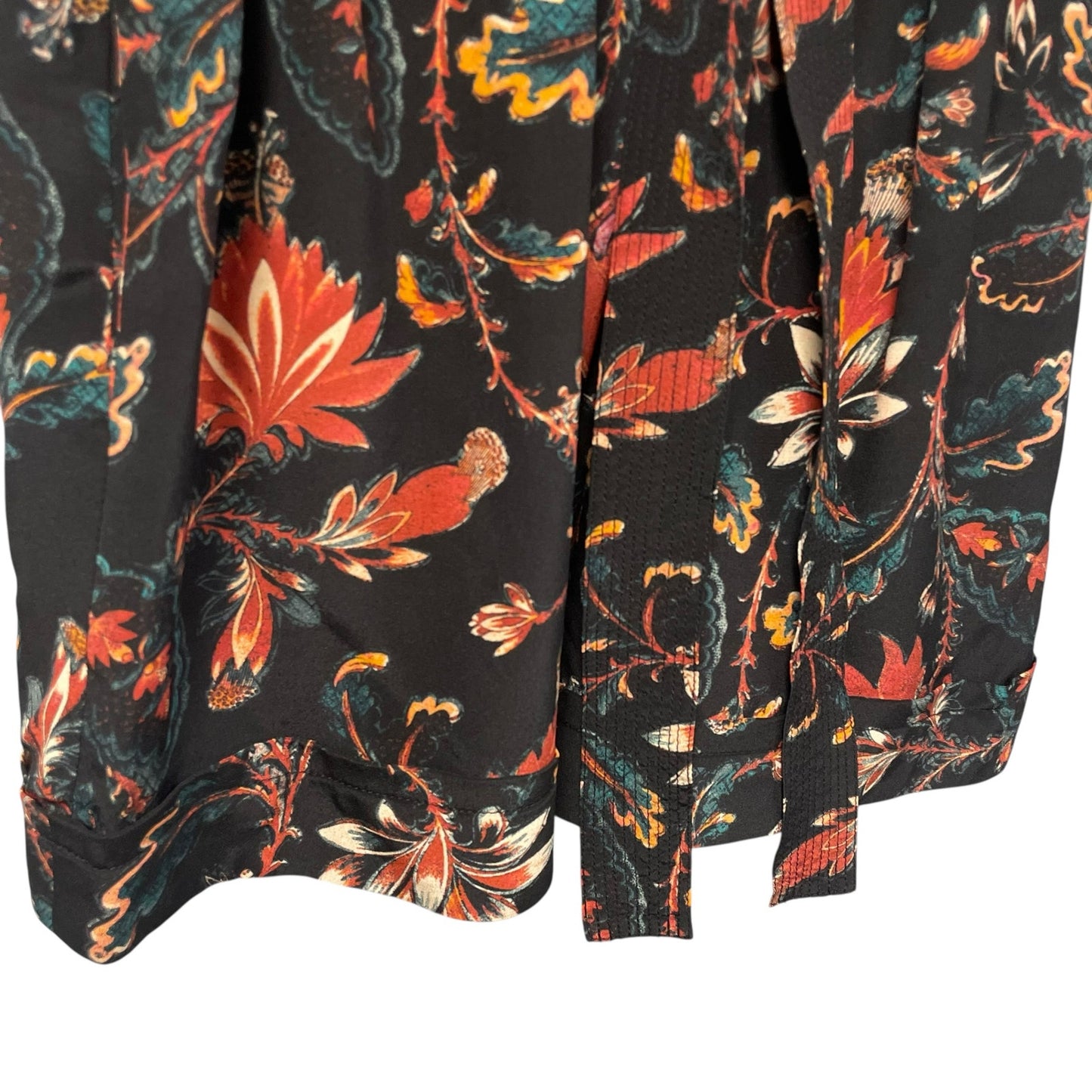 Ulla Johnson Leica Belted 100% Silk Paperbag Shorts Obsidian Floral Print Size 0
