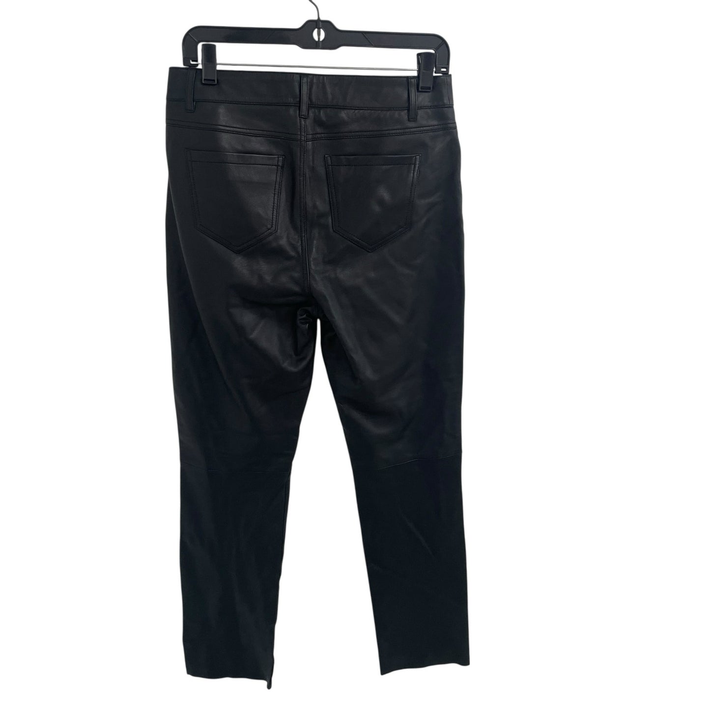 NWT Ecru Black Leather Straight Leg High Waist Hudson Pant Womens Size 4