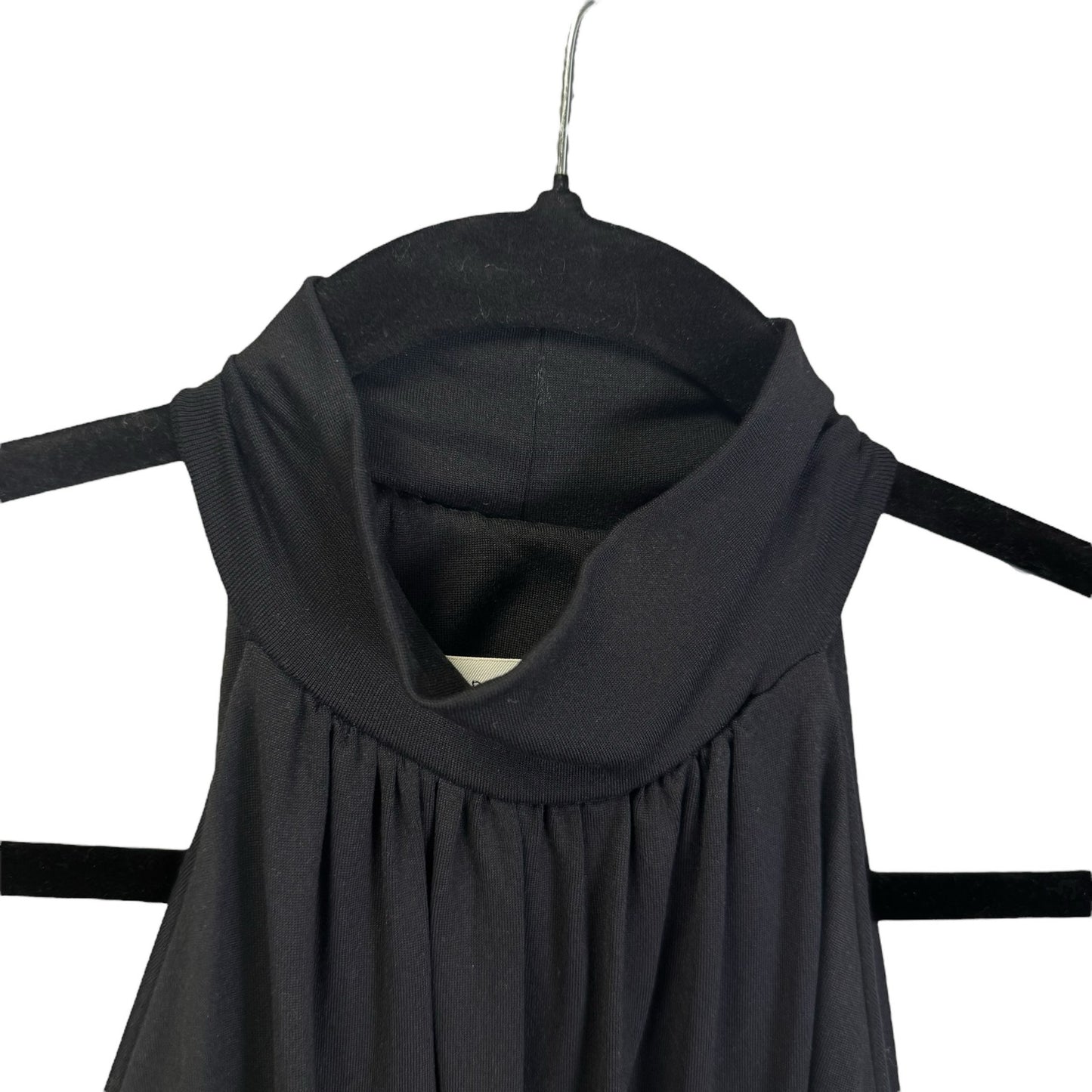 NWT Susana Monaco Black Sleeveless Turtle Neck Pleat Mini Dress Womens X-Small