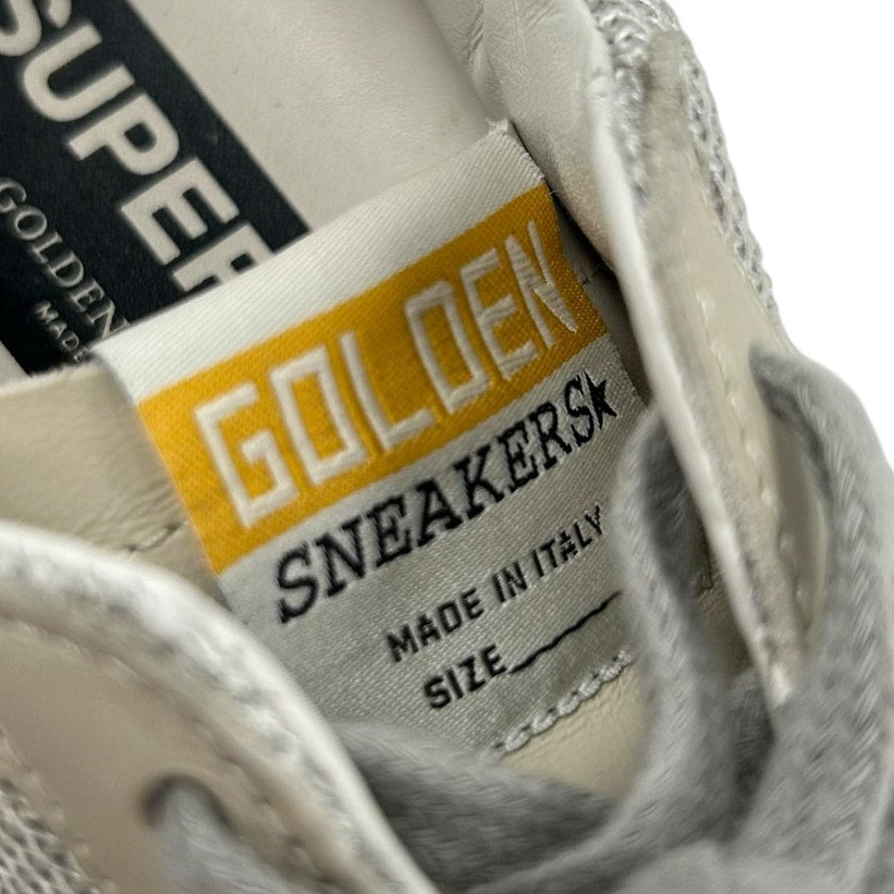 Golden Goose White Leather Gray Knit Fabric Superstar Sneakers Womens 37 / US 7