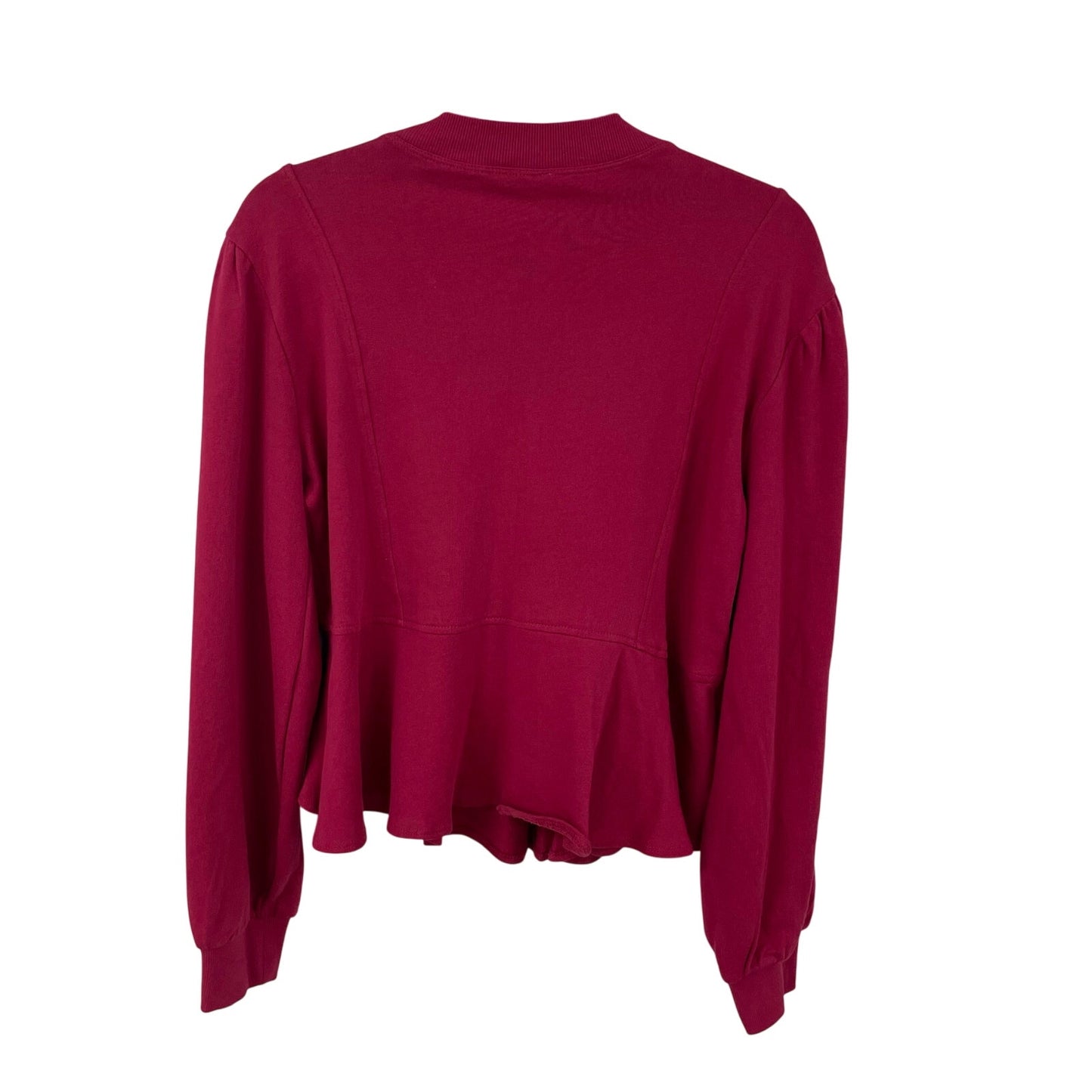 NWT By Anthropologie Floral Mesh Cutwork Swing Top Wine Red Womens Small