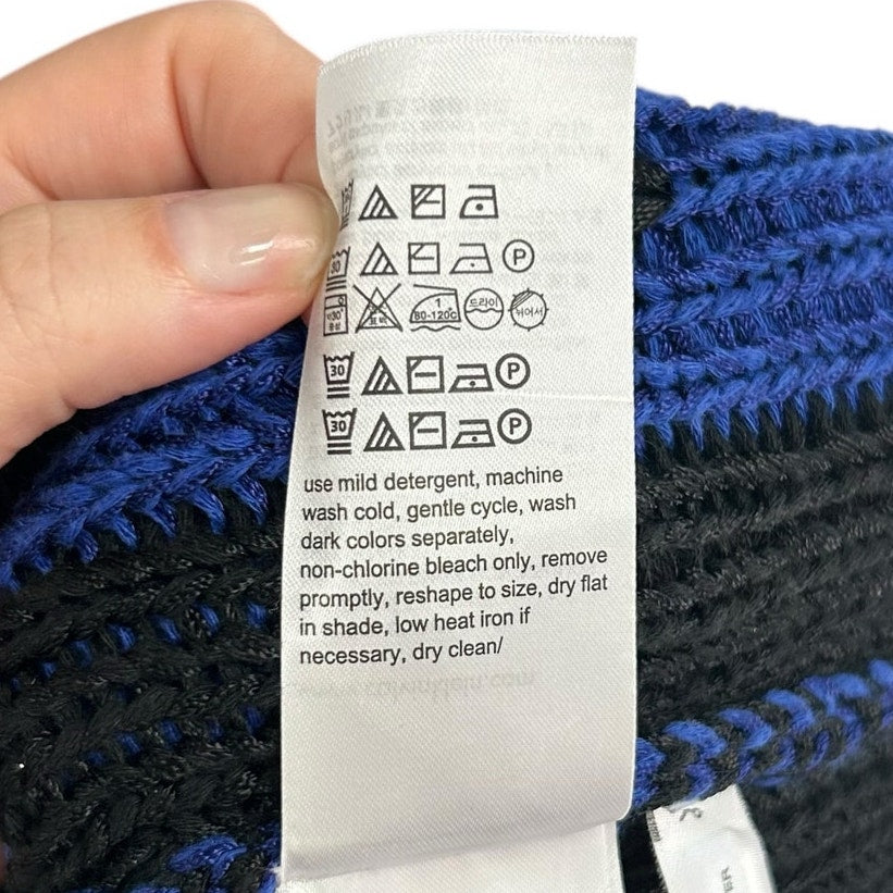 Calvin Klein Jeans Y2K Black Blue Heavyweight Crewneck Sweater Womens Large