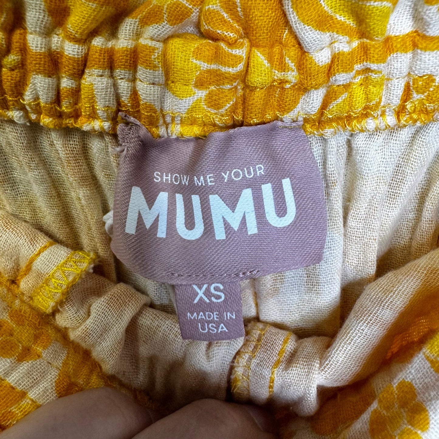 NWT Show Me Your Mumu Yellow Golden Fields Cotton Peggy Pants Womens X-Small